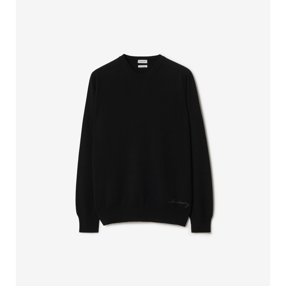 Shop Burberry Cashmere Sweater In Black