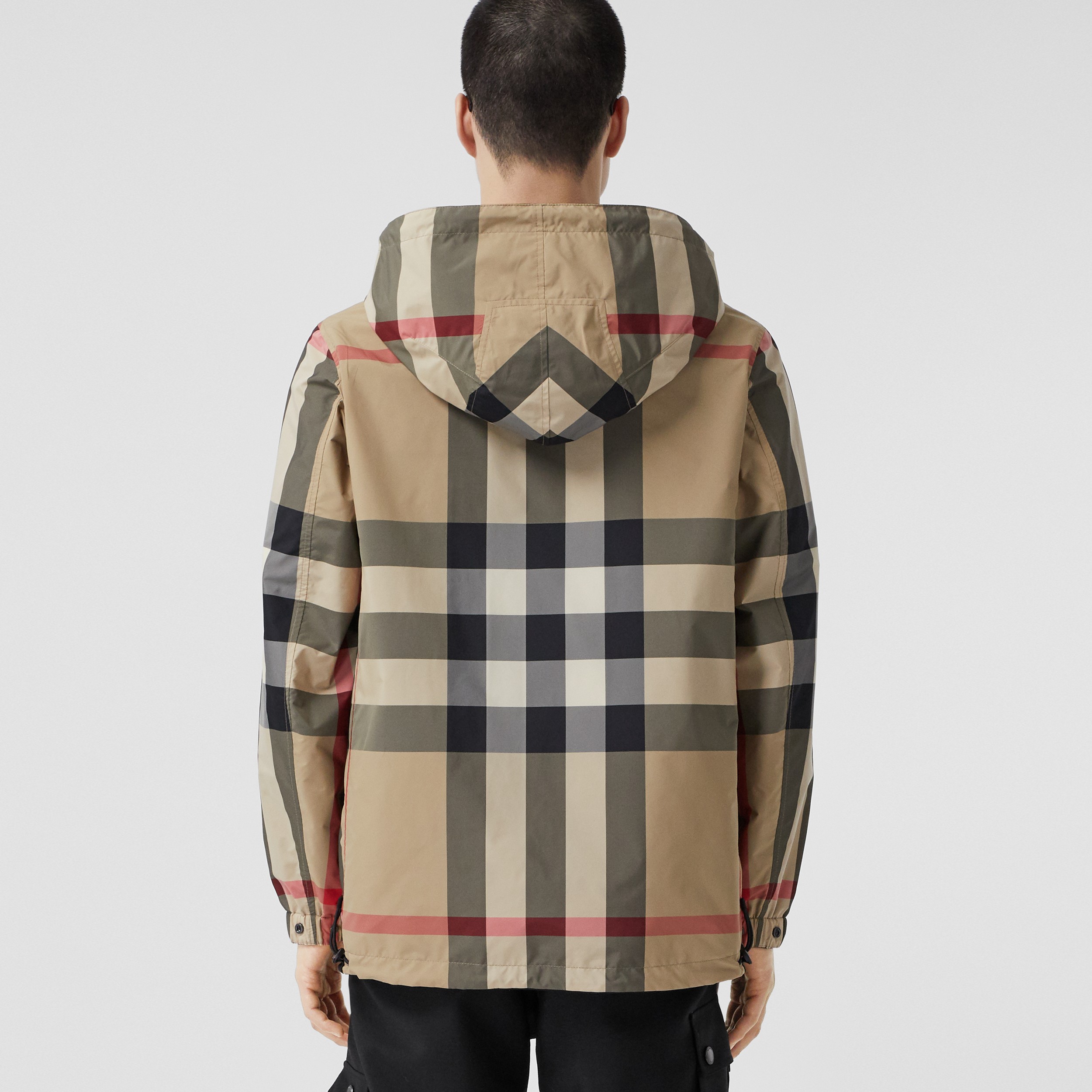 Reversible Check Hooded Jacket in Archive Beige - Men | Burberry® Official - 3