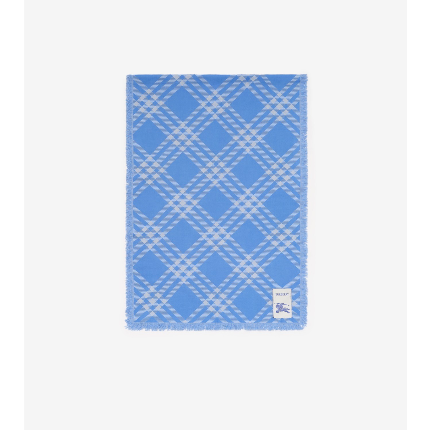 Wide Check Wool Silk Scarf