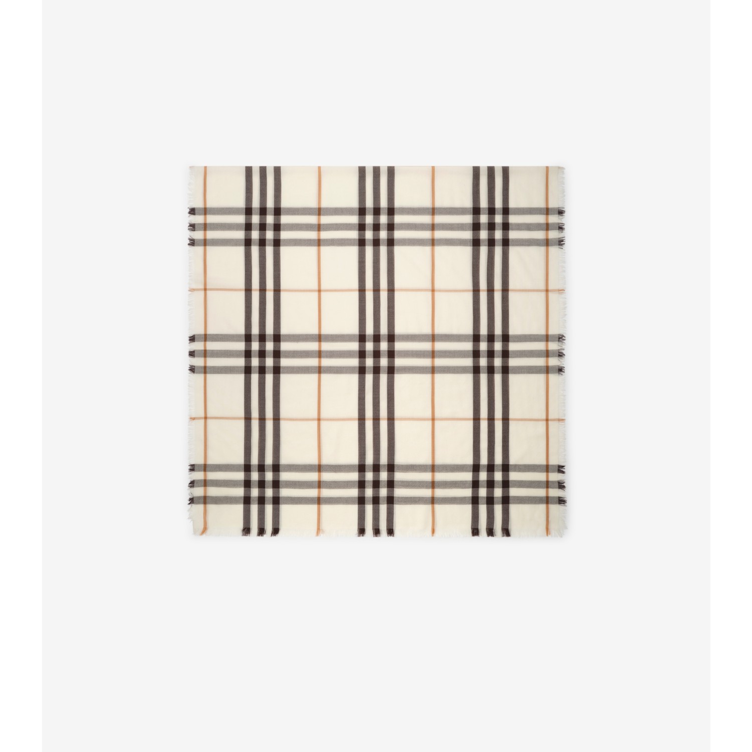 Wide Check Cashmere Scarf