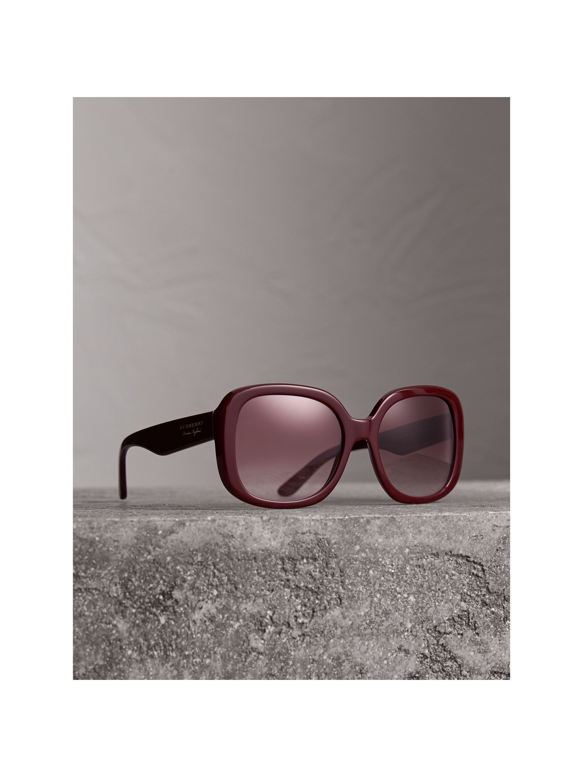 勃艮第酒红色 方框太阳眼镜 产品图片01