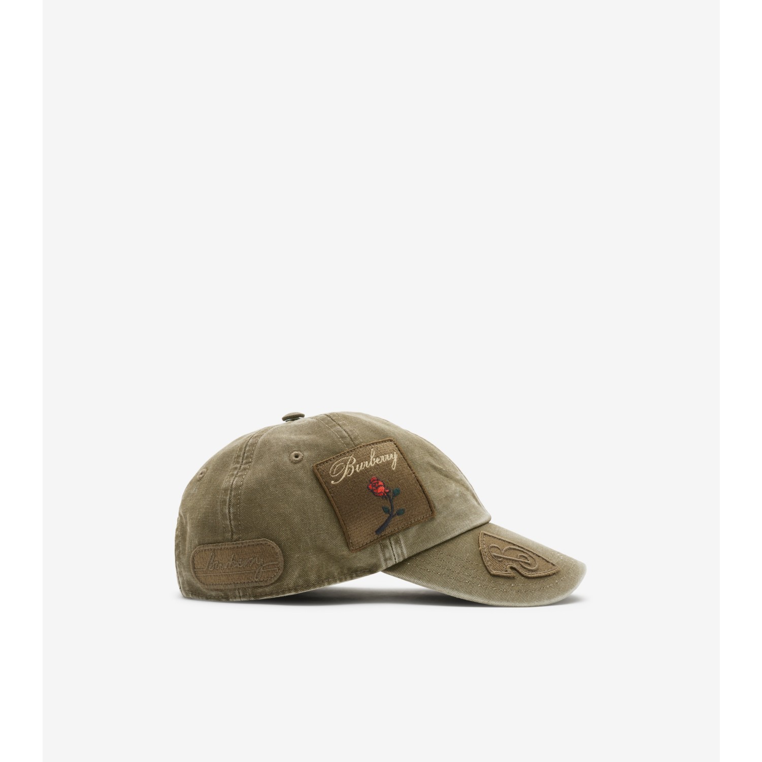 Badge Cotton Baseball Cap in Khaki - Men | Burberry® Official