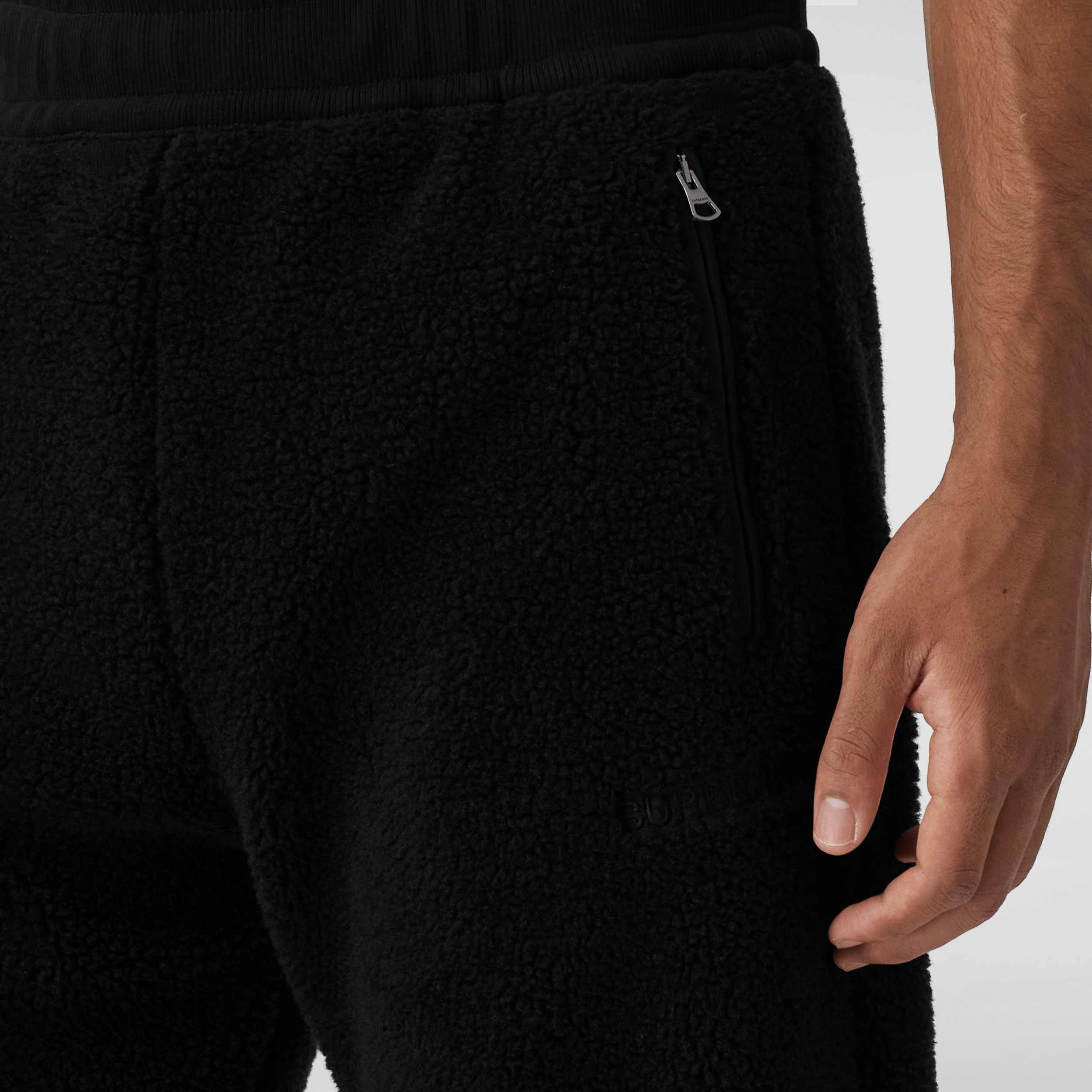 Calças jogger de lã texturizada com logotipo bordado (Preto) - Homens | Burberry® oficial - 2