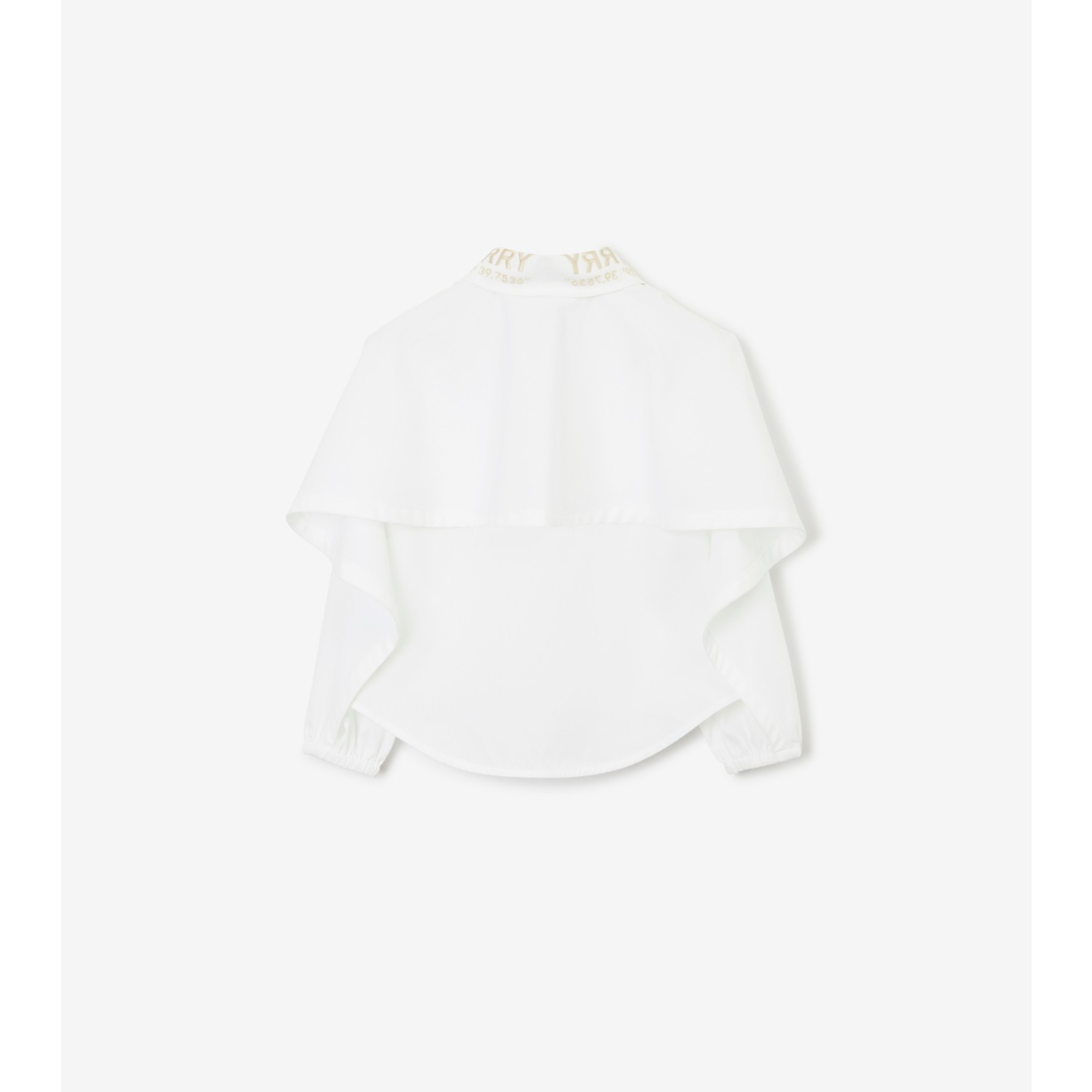 Camicia in popeline di cotone stretch con mantella (Bianco) | Sito ufficiale Burberry®