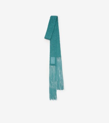 Skinny Crochet Leather Scarf in Coastal blue | Burberry® Official