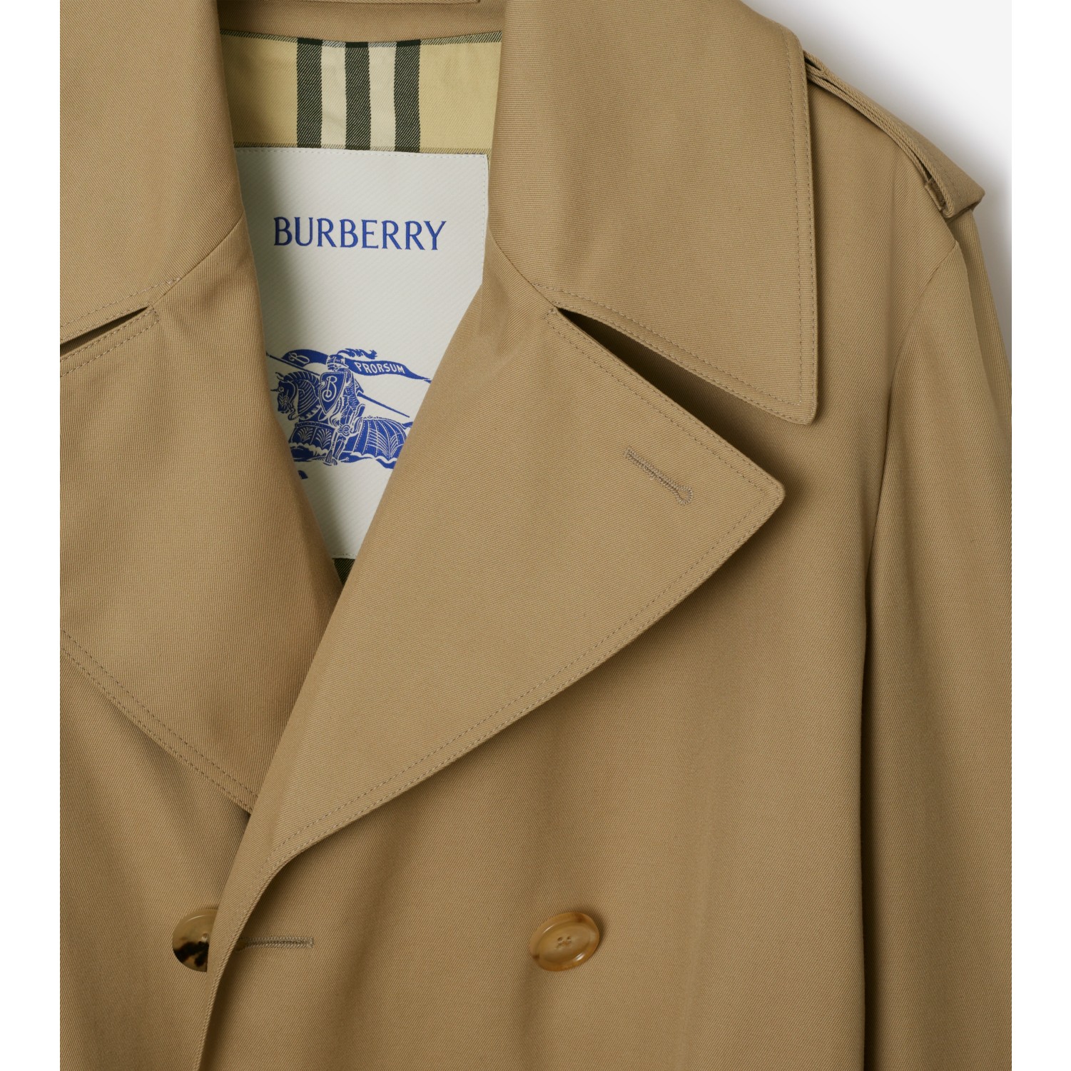 Mid-length Cotton Blend Trench Coat