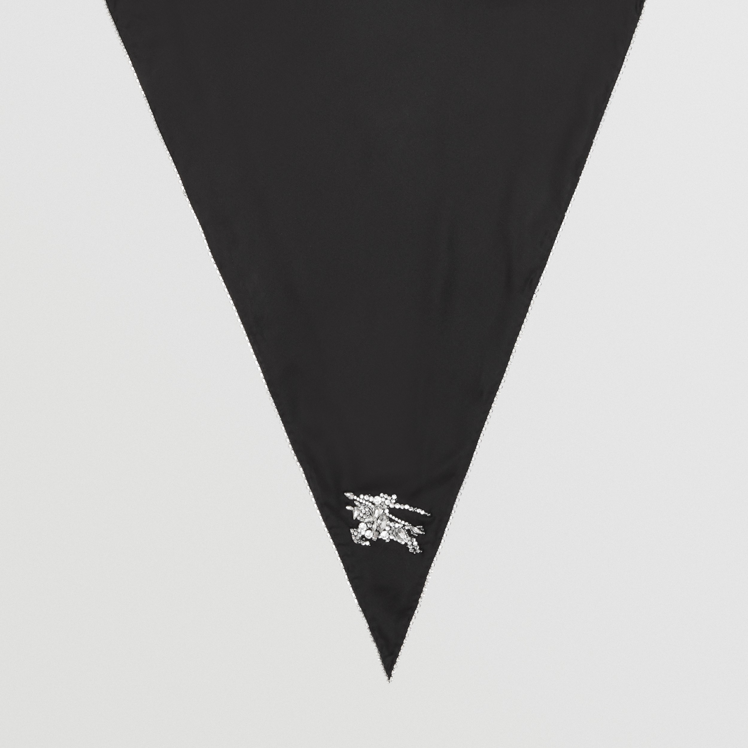 人造水晶马术骑士设计菱形丝巾 (黑色) | Burberry® 博柏利官网 - 2