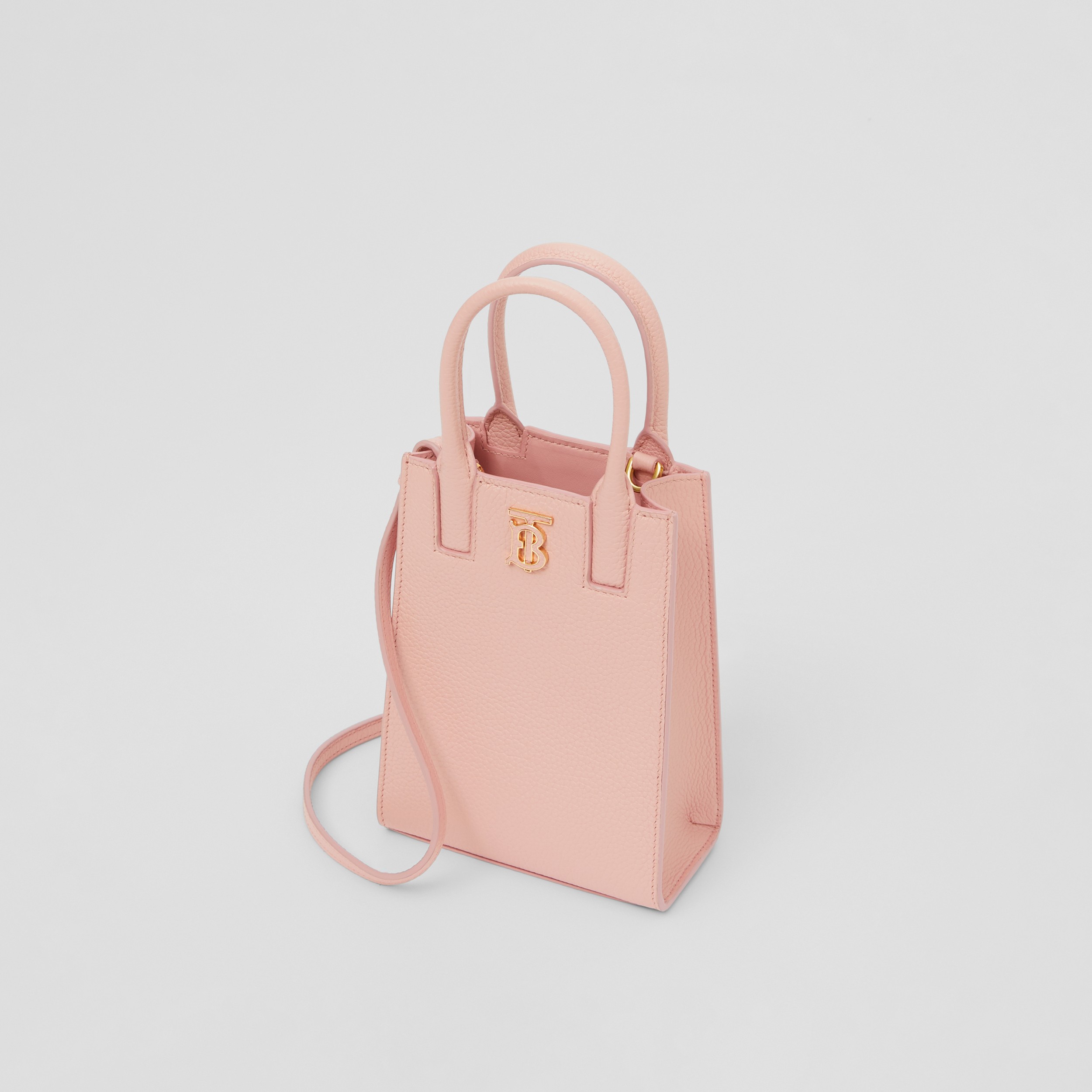 Grainy Leather Micro Frances Tote in Dusky Pink - Women | Burberry® Official - 4