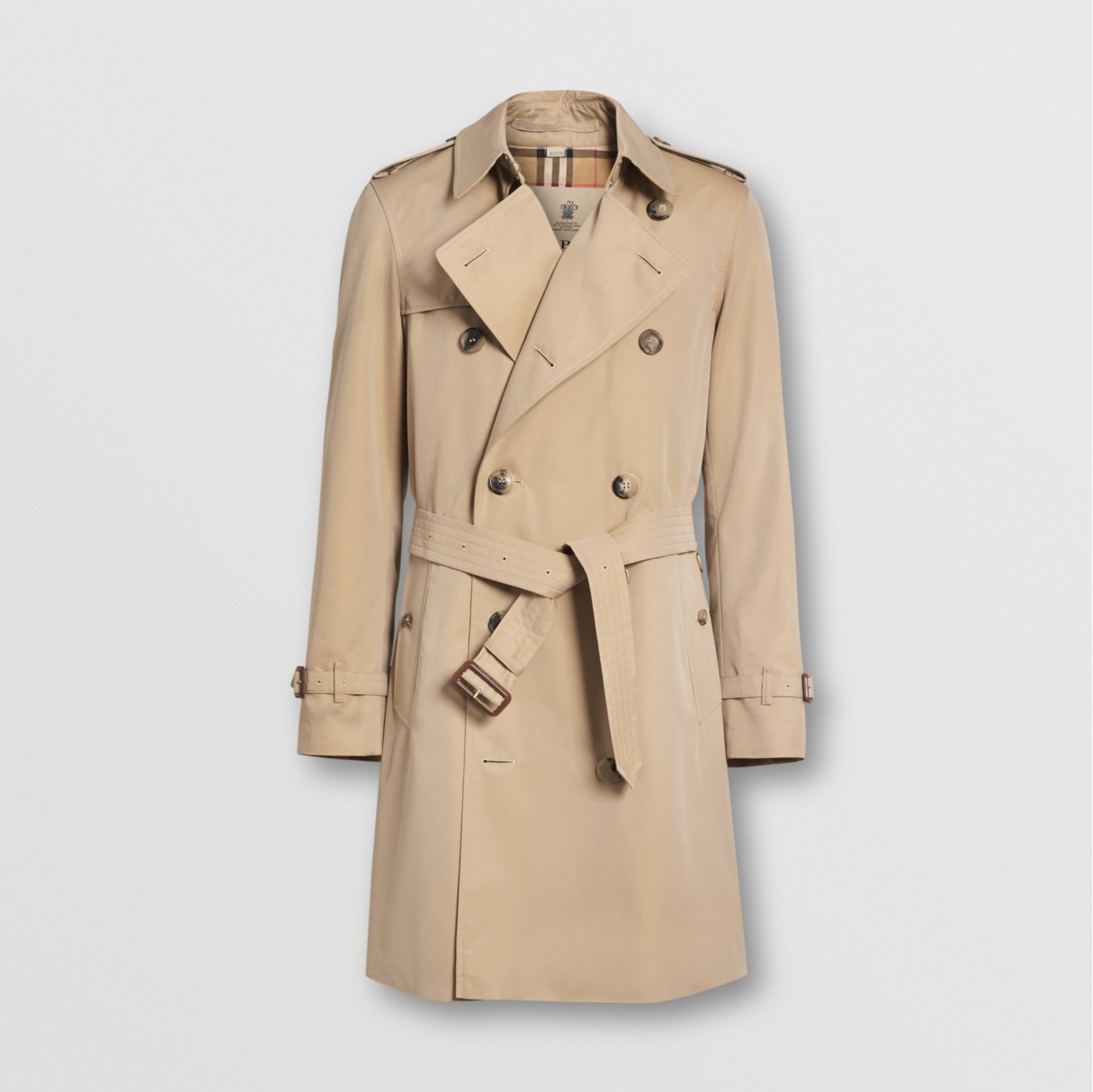 The Mid-length Chelsea Heritage Trench Coat in Honey - Men, Cotton Gabardine