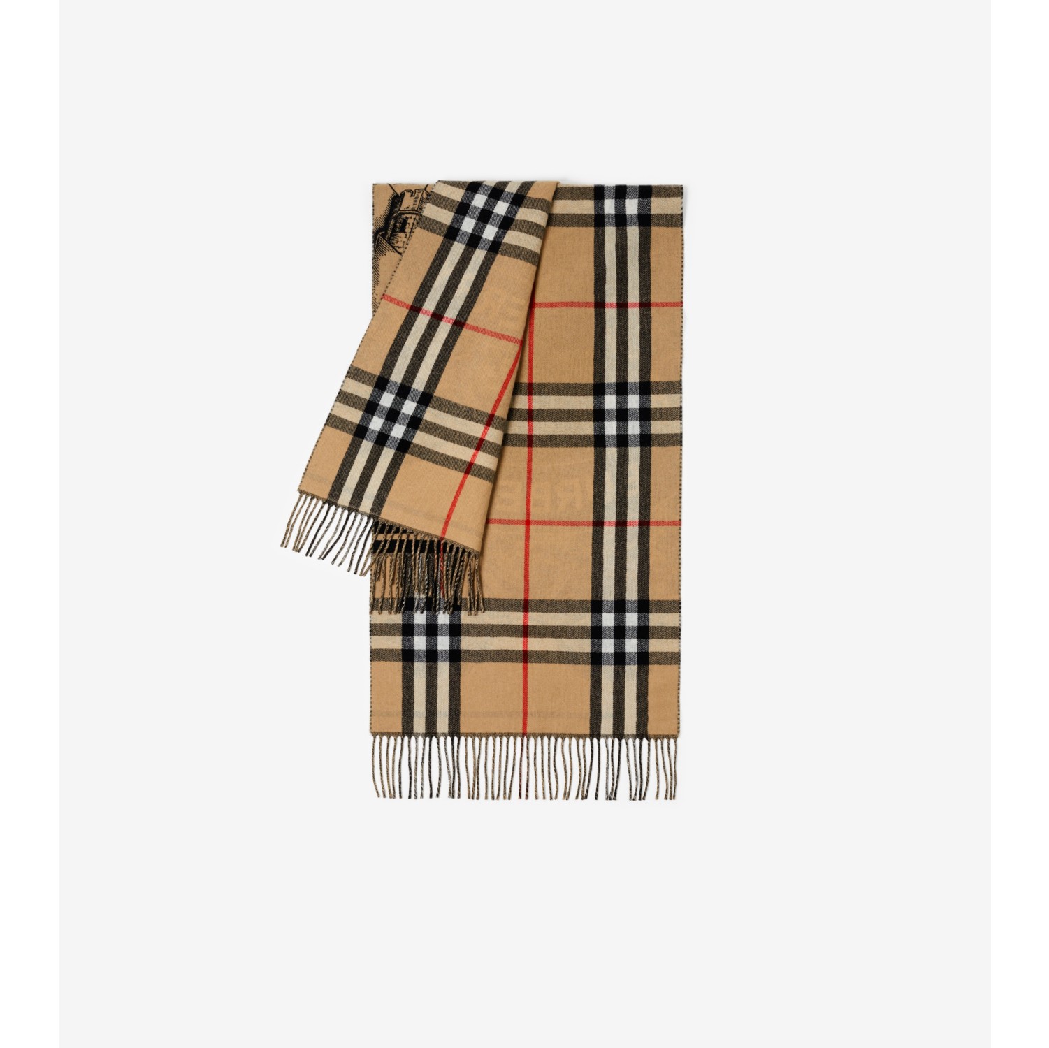 EKD Cashmere Reversible Scarf in Archive beige | Burberry® Official