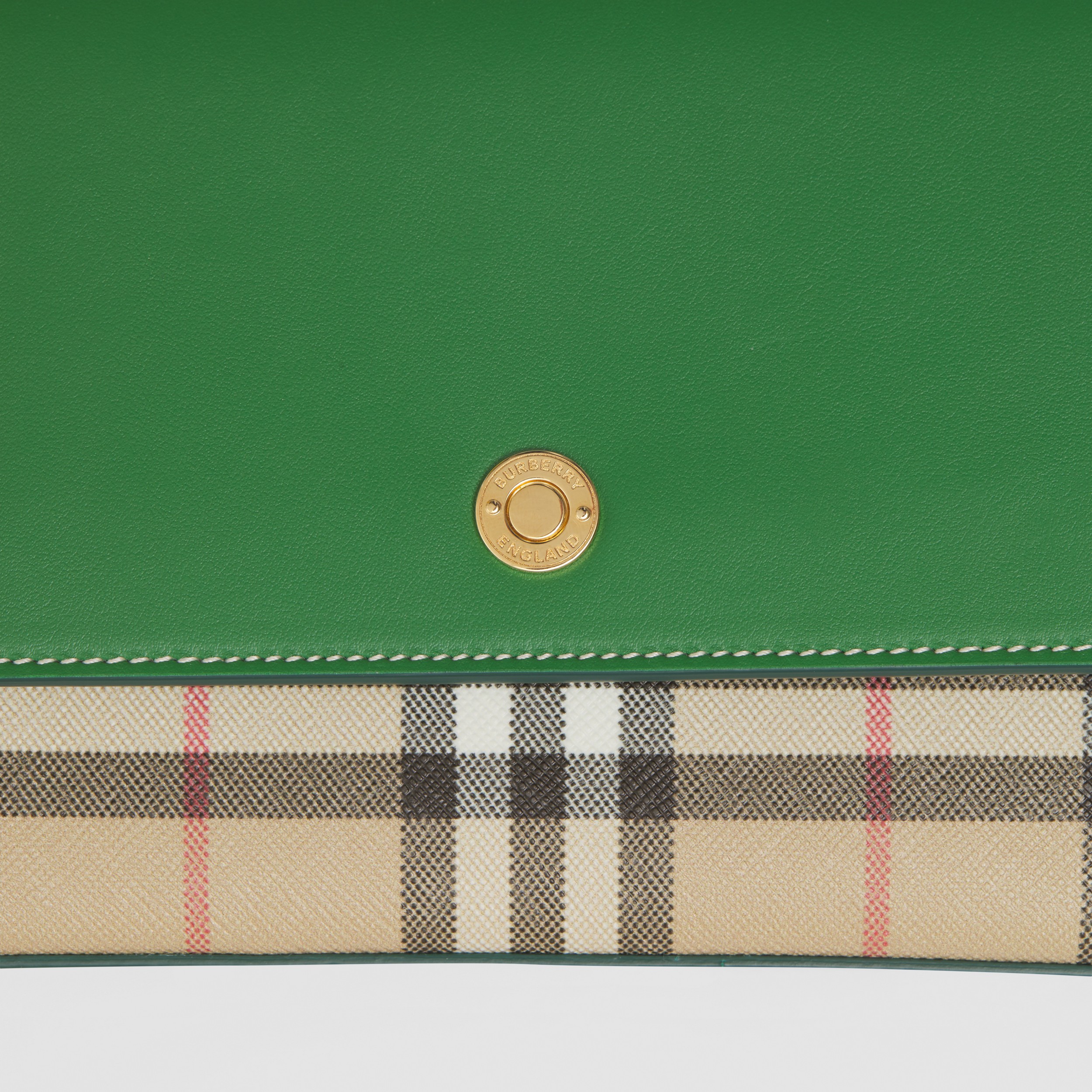 Bio-based Vintage Check and Leather Penny Bag in Archive Beige/ivy Green - Women | Burberry® Official - 2