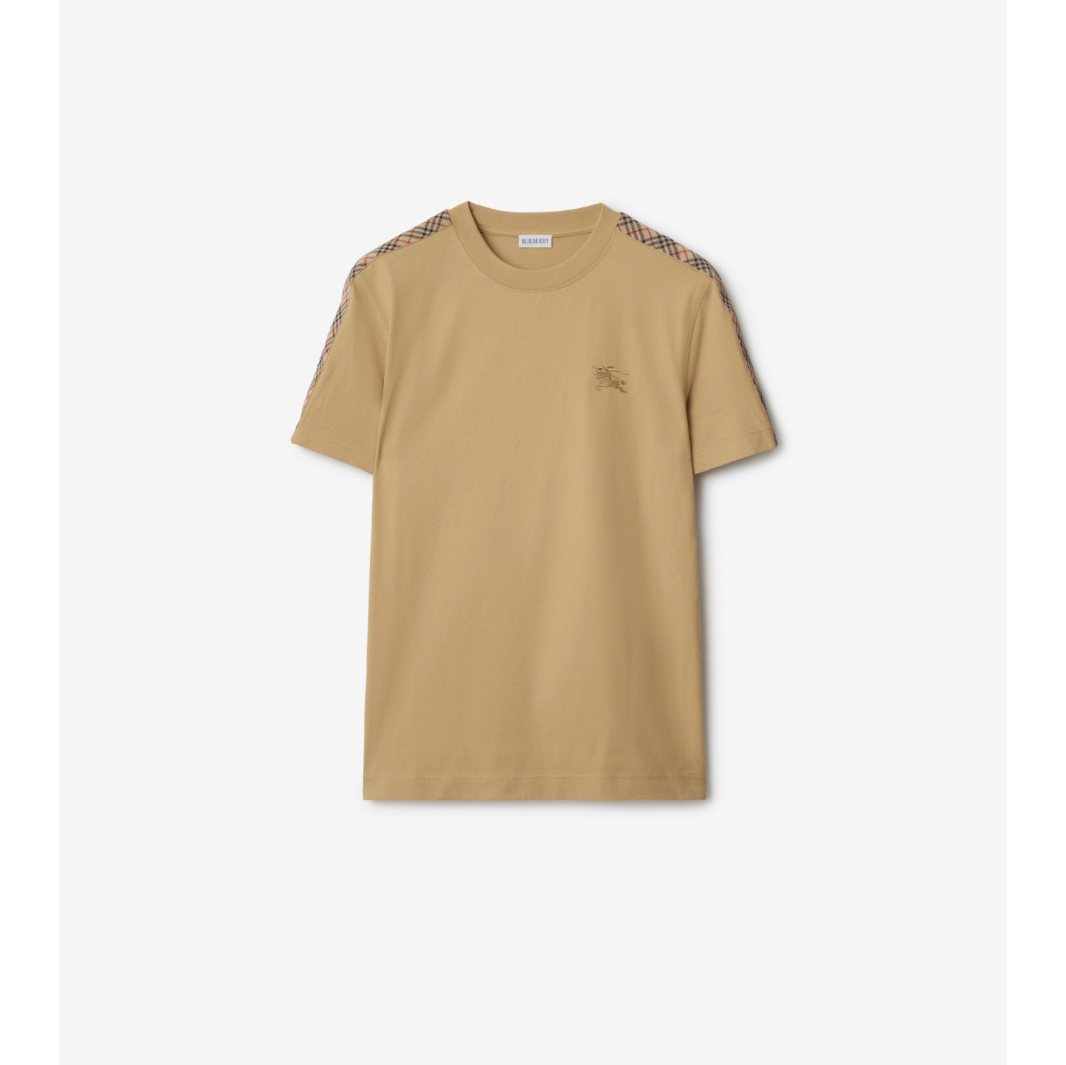 Check Trim Cotton T-shirt