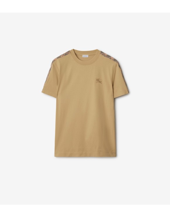 Check Trim Cotton T-shirt