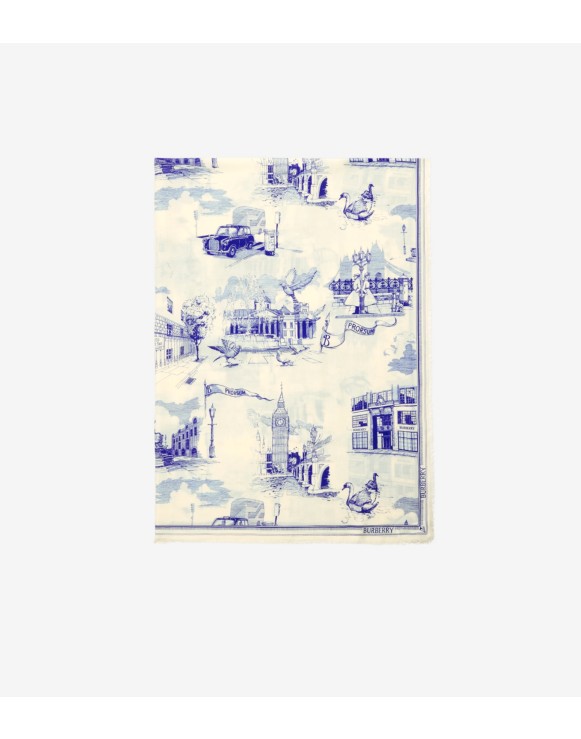 London Landmarks Wool Silk Scarf