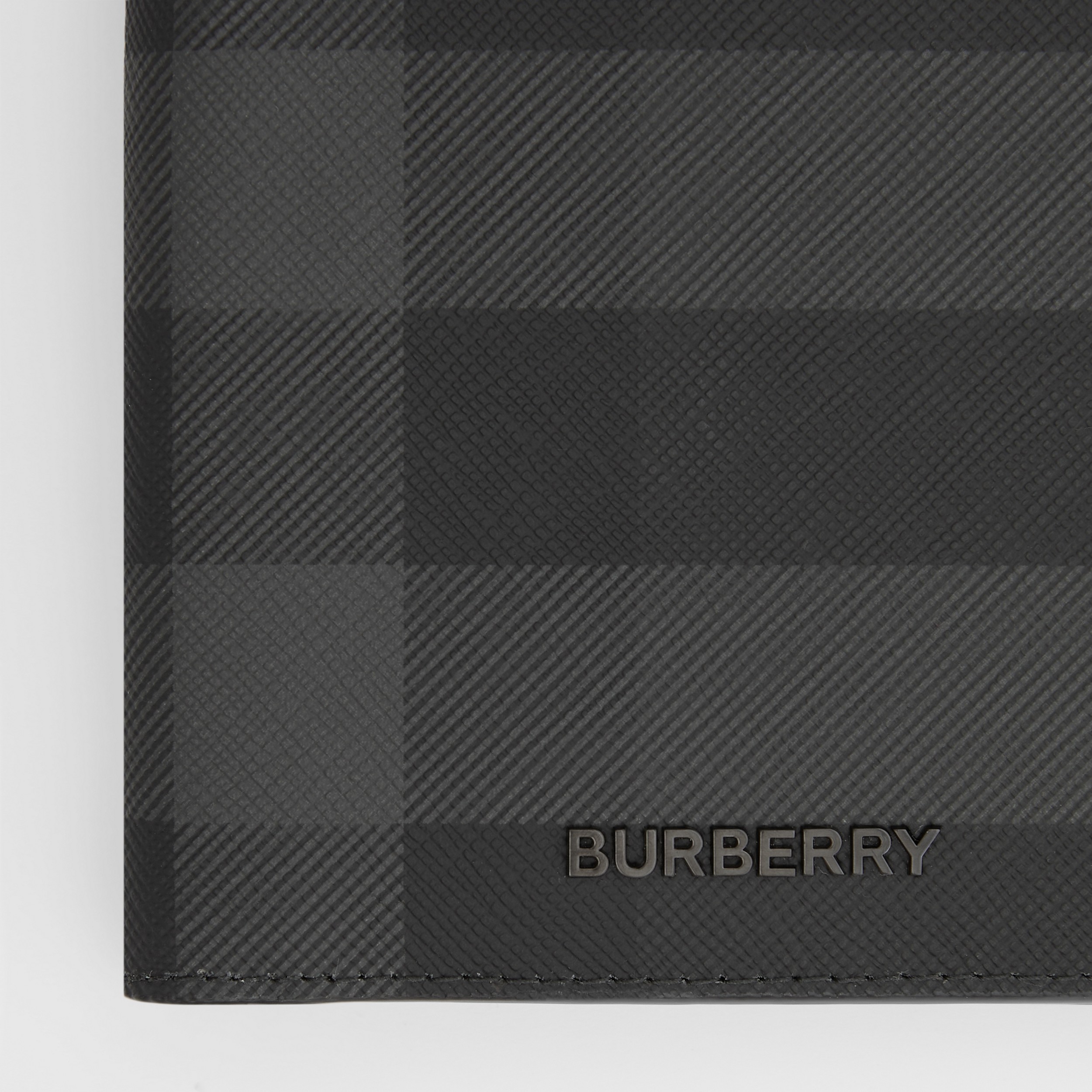 Charcoal Check and Leather Bifold Wallet - Men | Burberry® Official - 2
