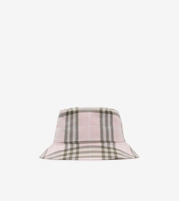 Check Cotton Bucket Hat in Mallow pink - Men | Burberry® Official