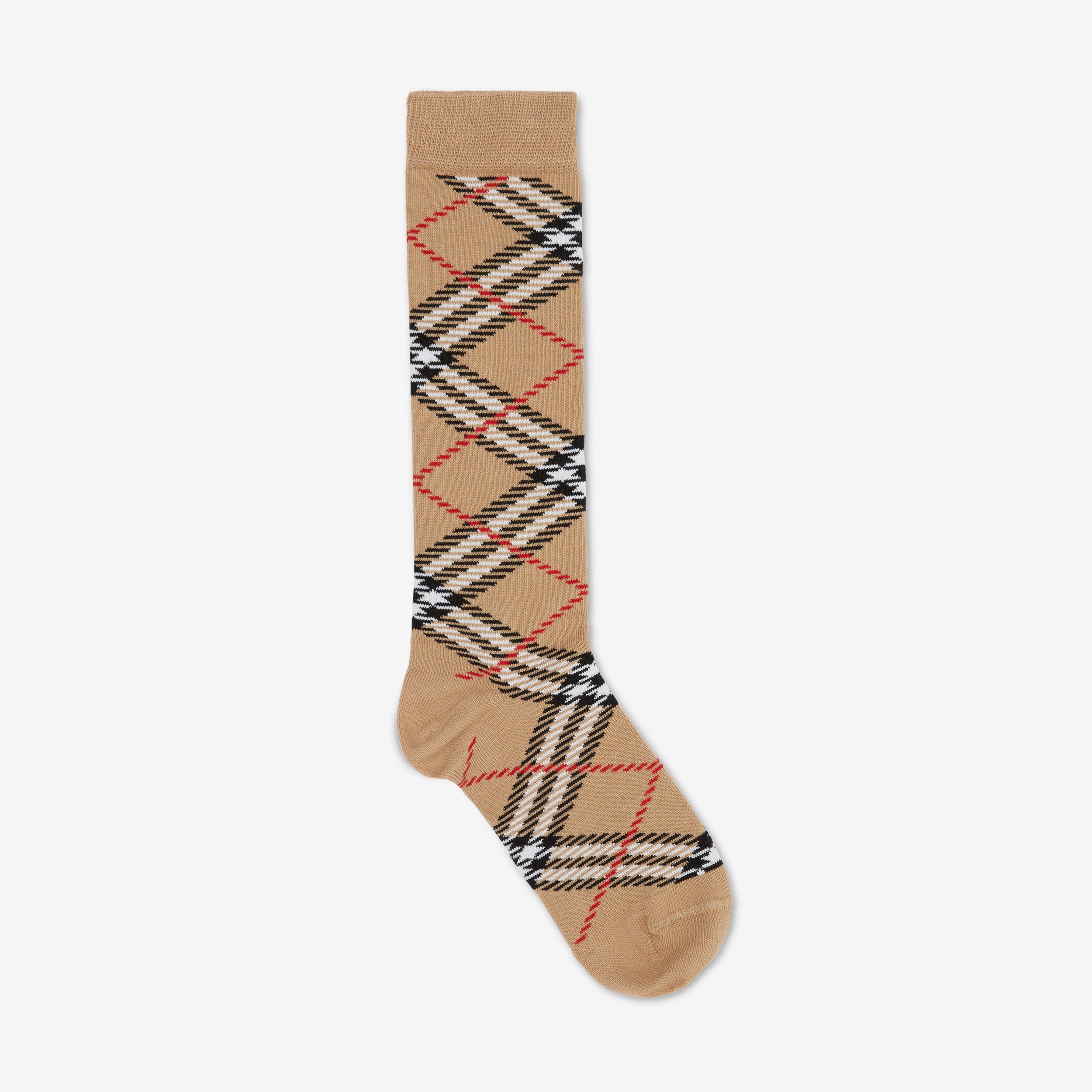Check Cotton Blend Socks in Archive Beige - Children | Burberry® Official - 1
