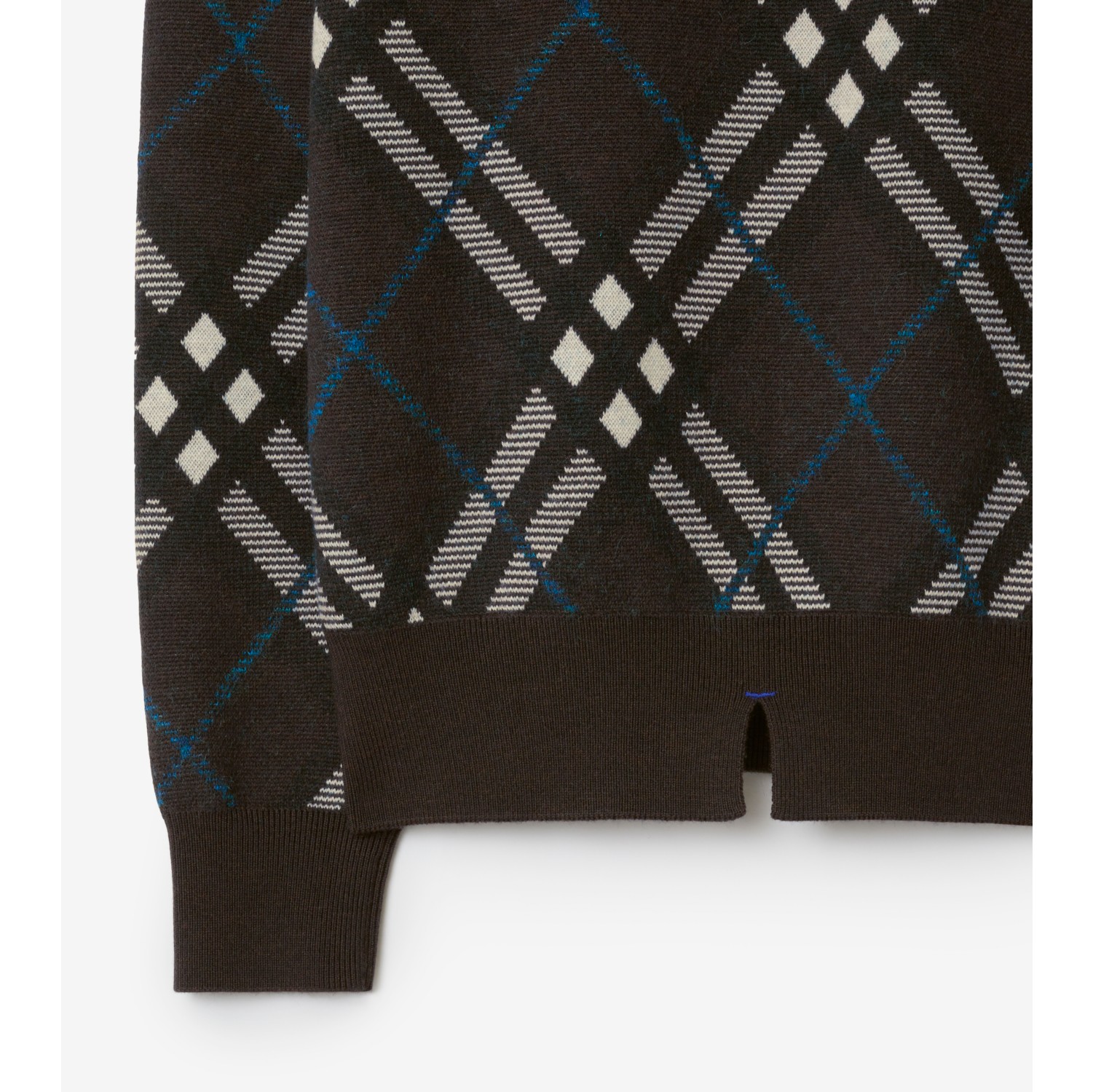 Check Wool Mohair Blend Sweater in Snug - Men, Nylon