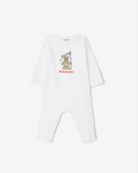 Coffret cadeau deux pièces en coton Thomas Bear pour bébé, coloris blanc