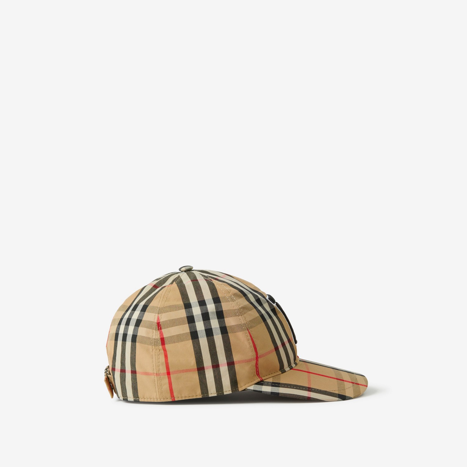 Vintage 格纹专属标识装饰棉质棒球帽 (典藏米色) | Burberry® 博柏利官网
