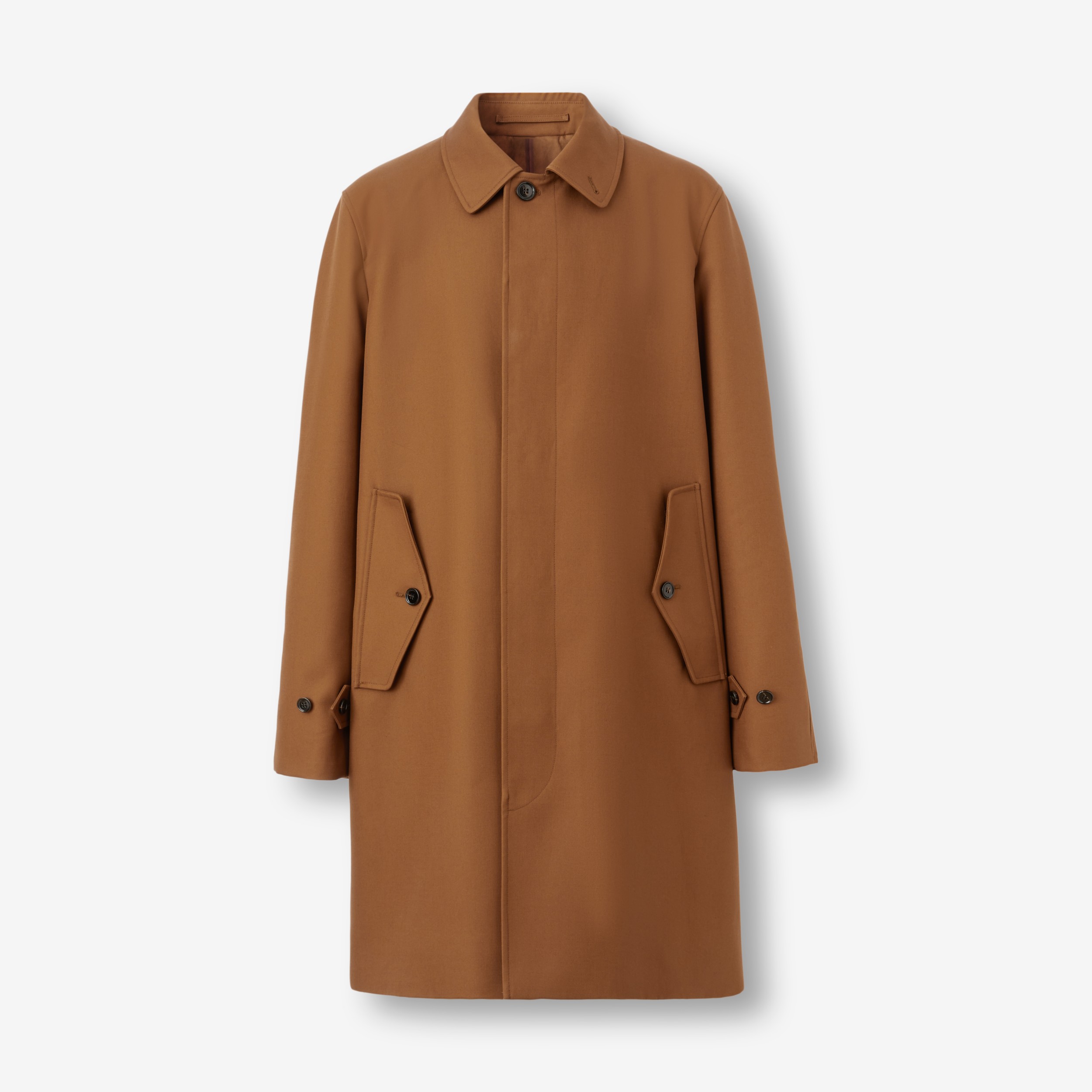 Embroidered Oak Leaf Crest Cotton Gabardine Car Coat in Dark Birch Brown - Men | Burberry® Official - 1