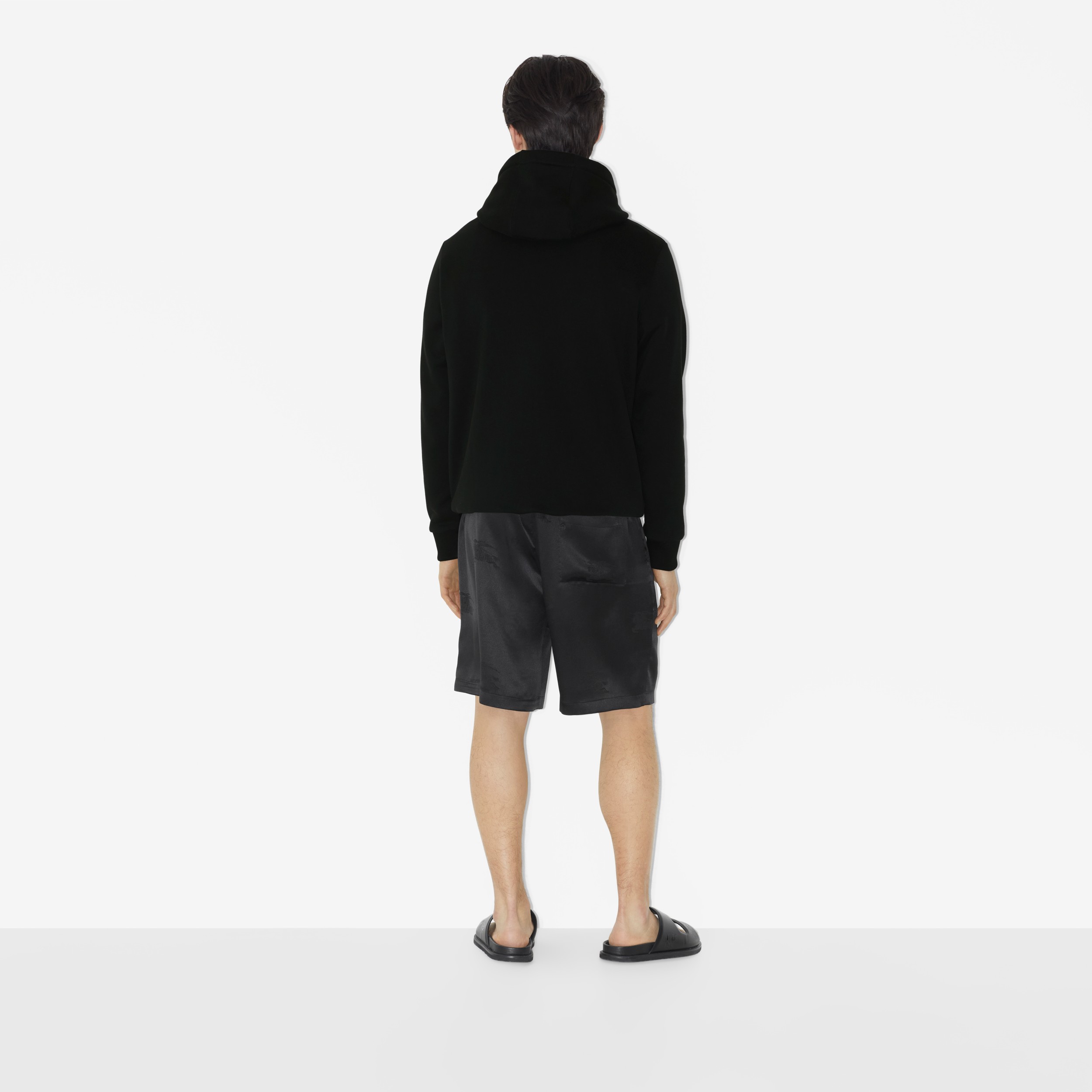 Blusa de moletom com capuz em algodão com EKD bordado (Preto) - Homens | Burberry® oficial - 4