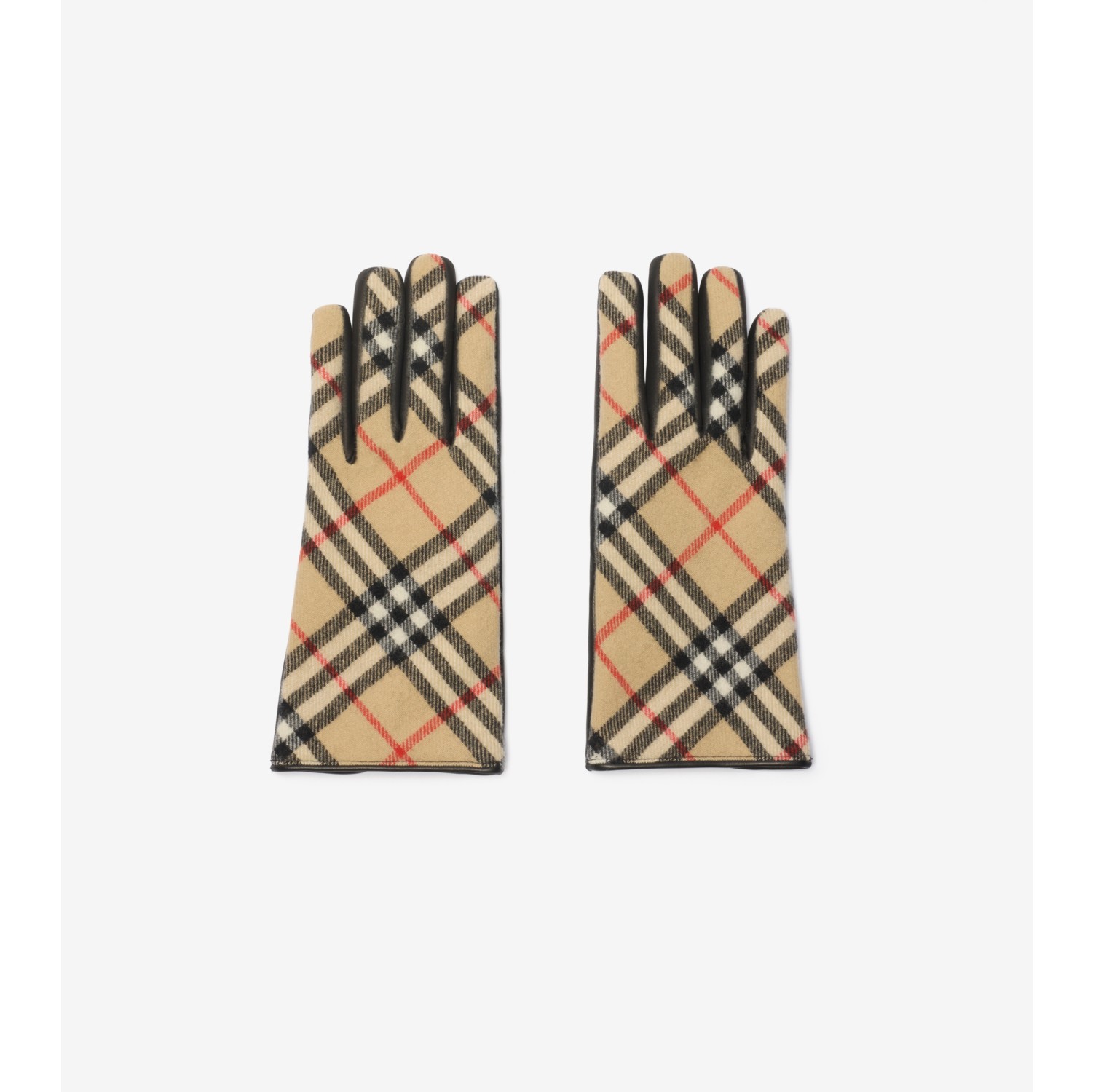 Gants en laine et cachemire Check