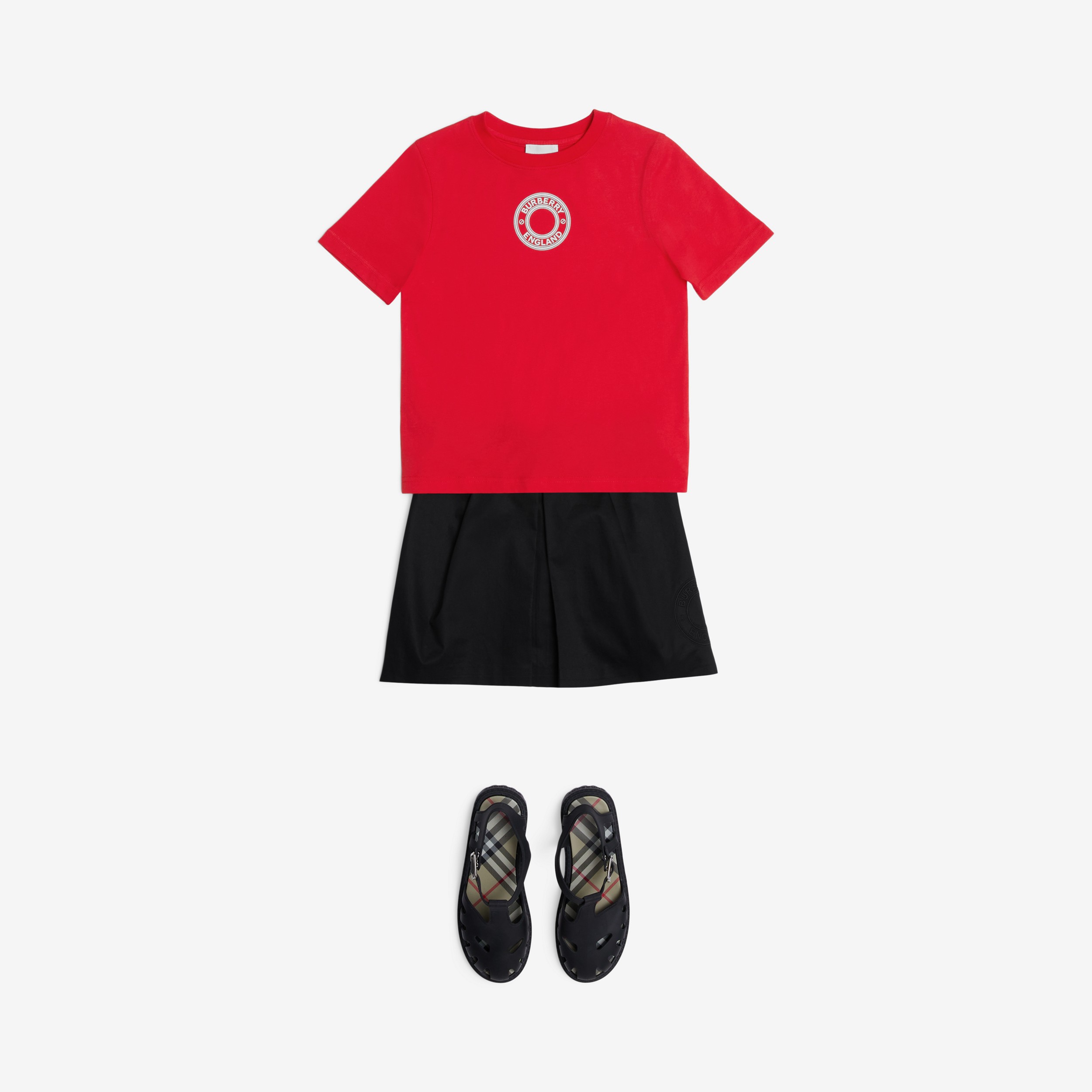 T-shirt in cotone con grafica con logo (Rosso Intenso) | Sito ufficiale Burberry® - 3