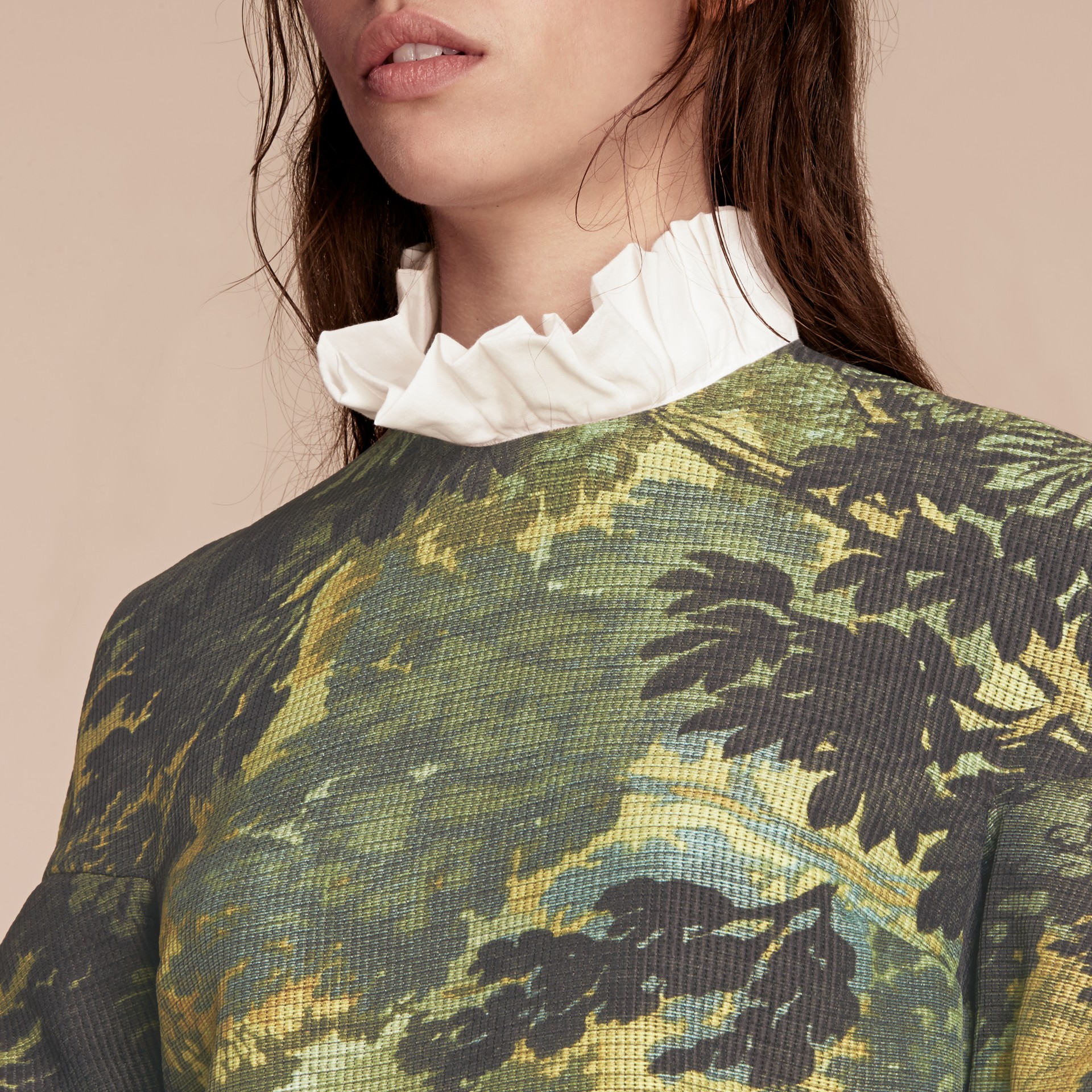 Tapestry Print Sculptured Sleeve Shift Dress Burberry