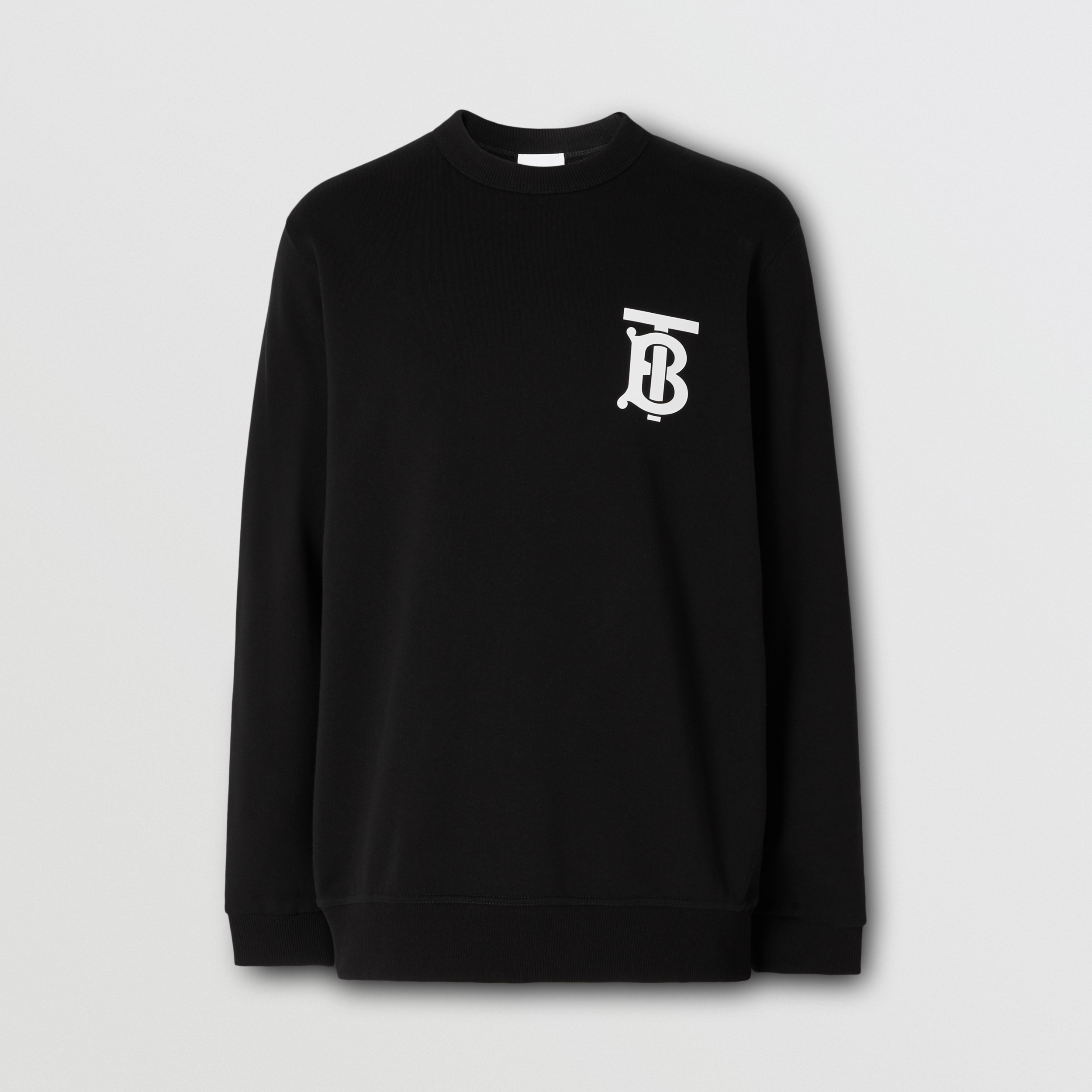Monogram Motif Cotton Sweatshirt in Black - Men | Burberry®