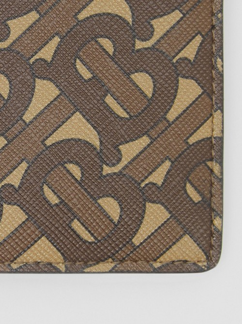 BURBERRY Monogram Print E-canvas Bifold Wallet
