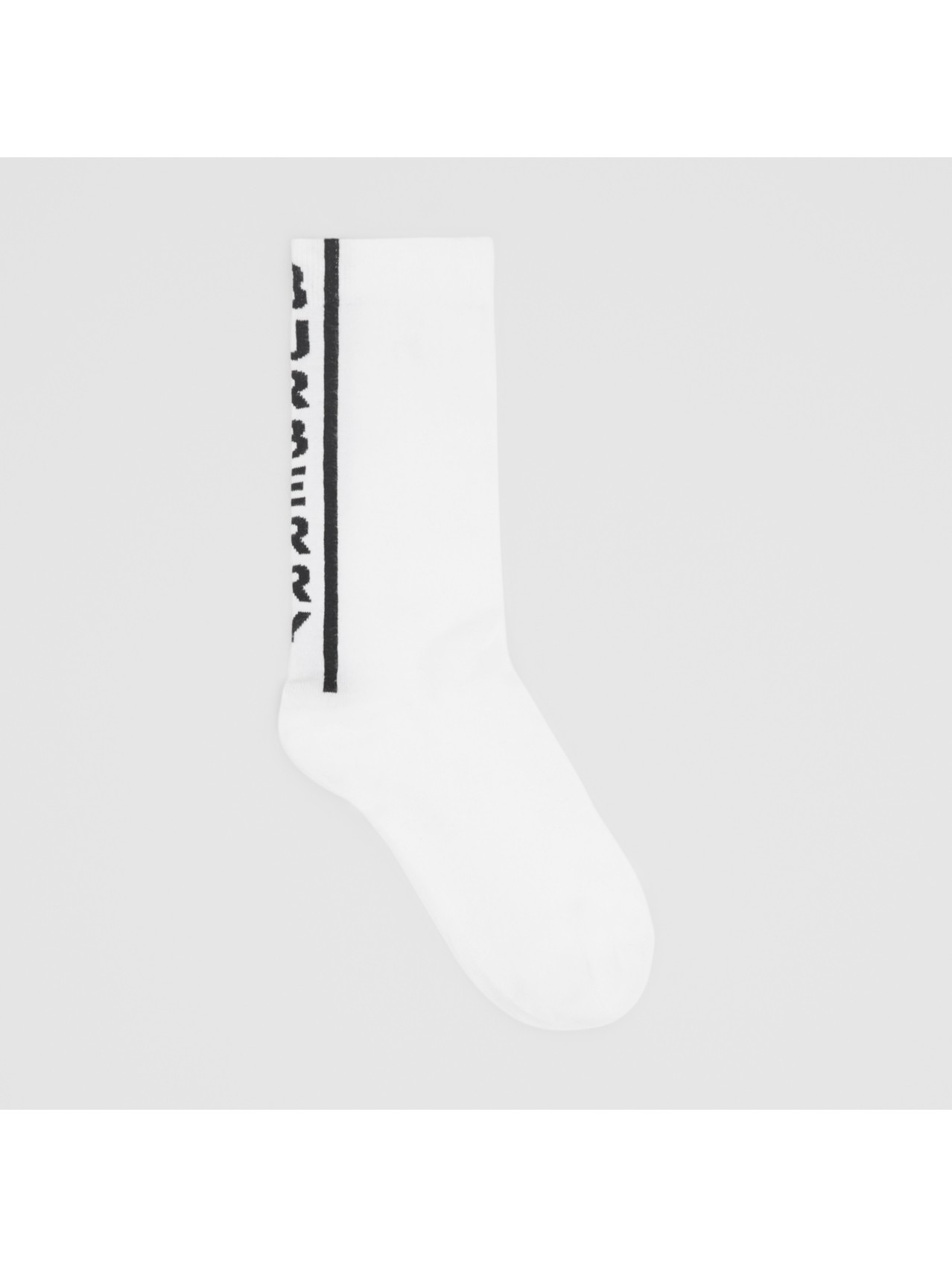 Chaussettes en coton mélangé avec logo en intarsia in Noir/blanc