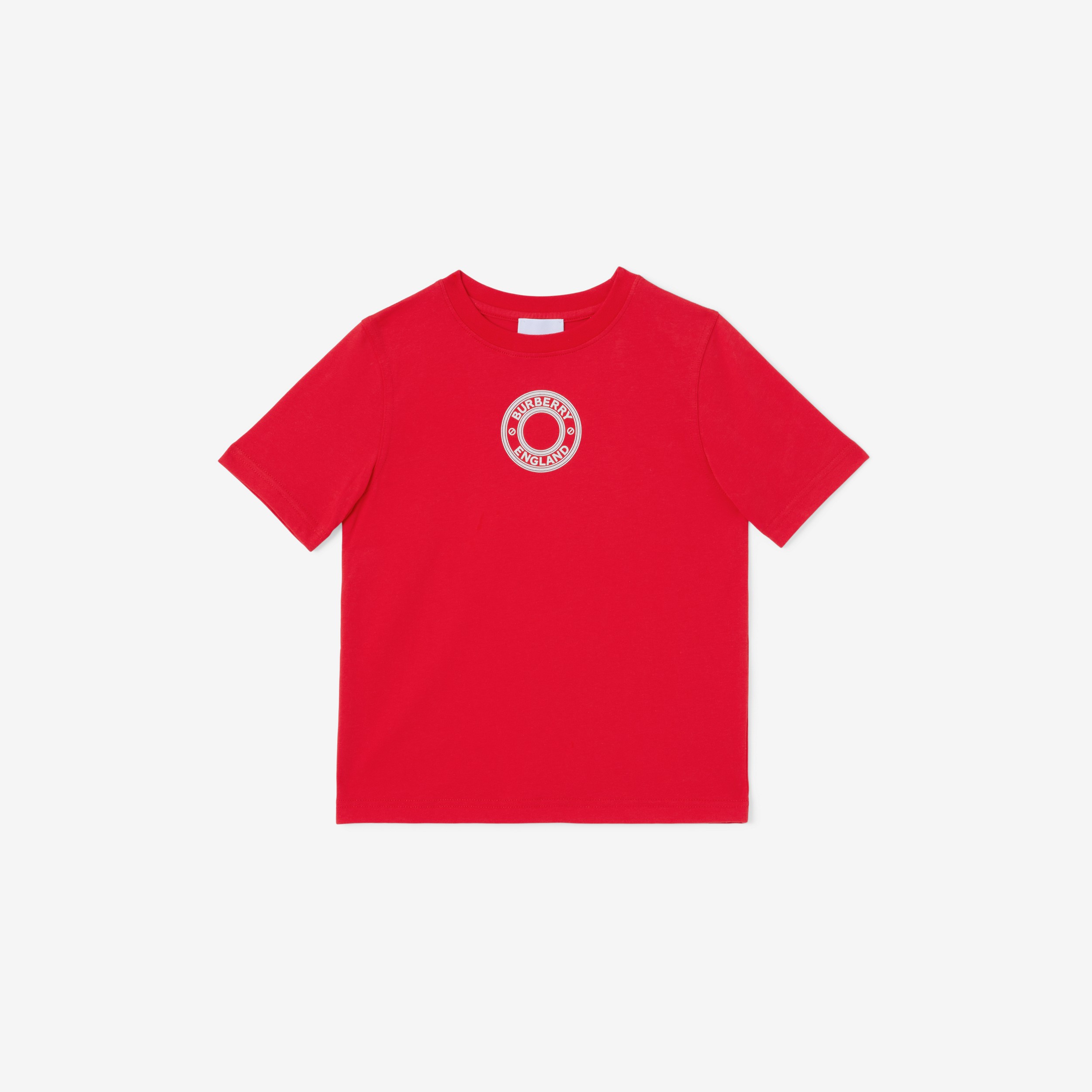 T-shirt in cotone con grafica con logo (Rosso Intenso) | Sito ufficiale Burberry® - 1