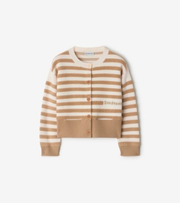 BURBERRY ストライプ カーディガン M ストライプ ウールカーディガン (サンド) | Burberry®公式サイト