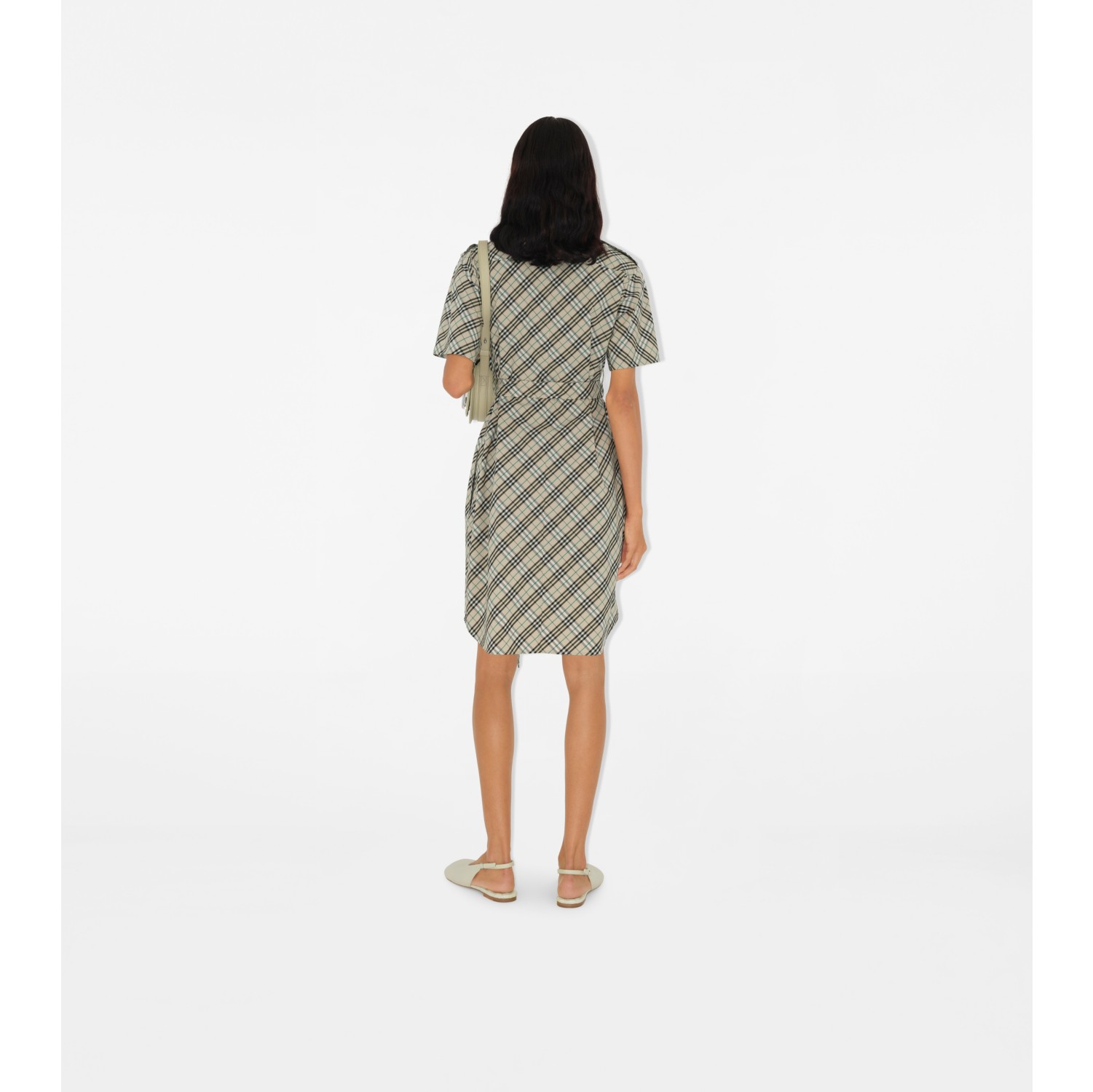 Check Cotton Shirt Dress