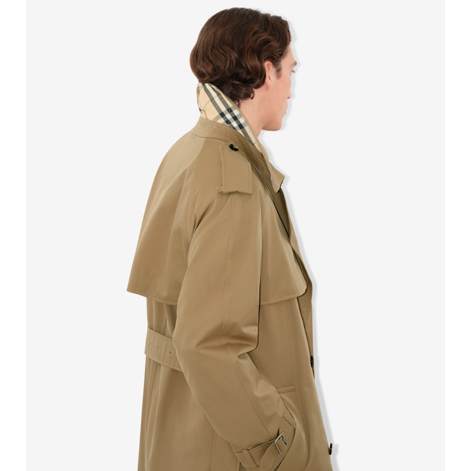 Long Gabardine Trench Coat