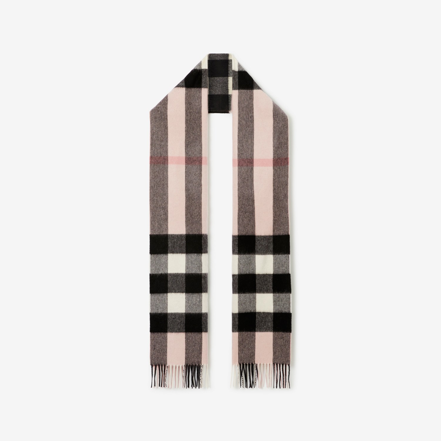 格纹羊绒围巾 (烟熏玫瑰色) | Burberry® 博柏利官网
