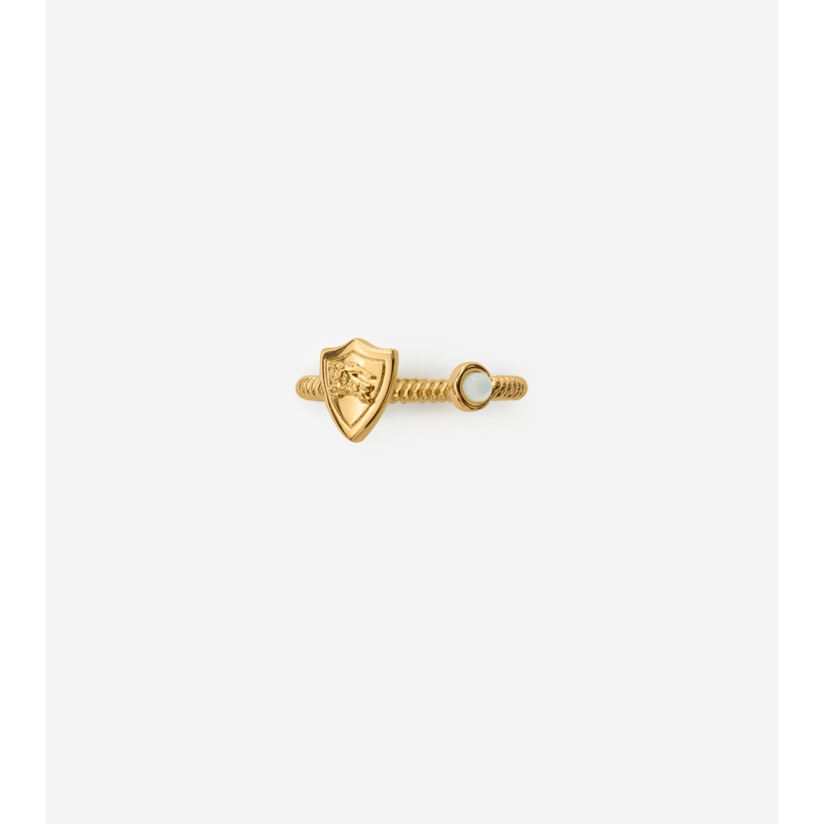 Burberry Ekd Shield Pearl Ring In Gold/pearl