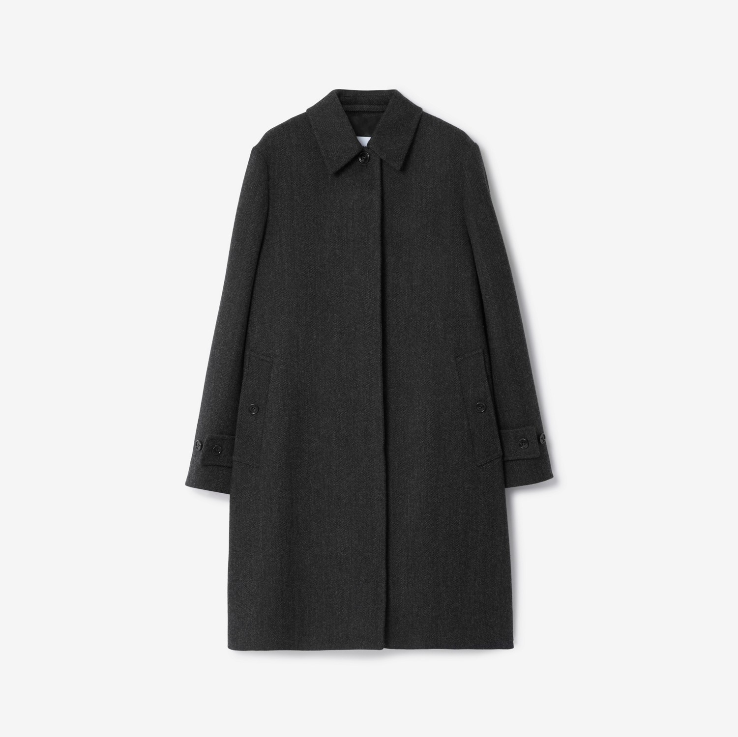 Car coat in misto lana con motivo spigato (Charcoal) - Donna | Sito ufficiale Burberry®