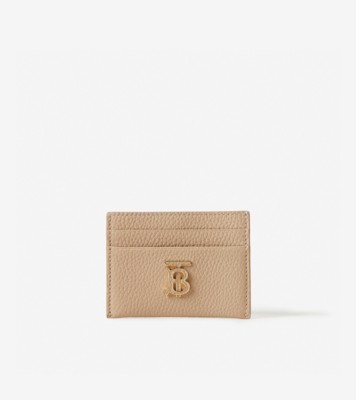 Grainy Leather TB Card Case in Oat Beige - Women | Burberry® Official