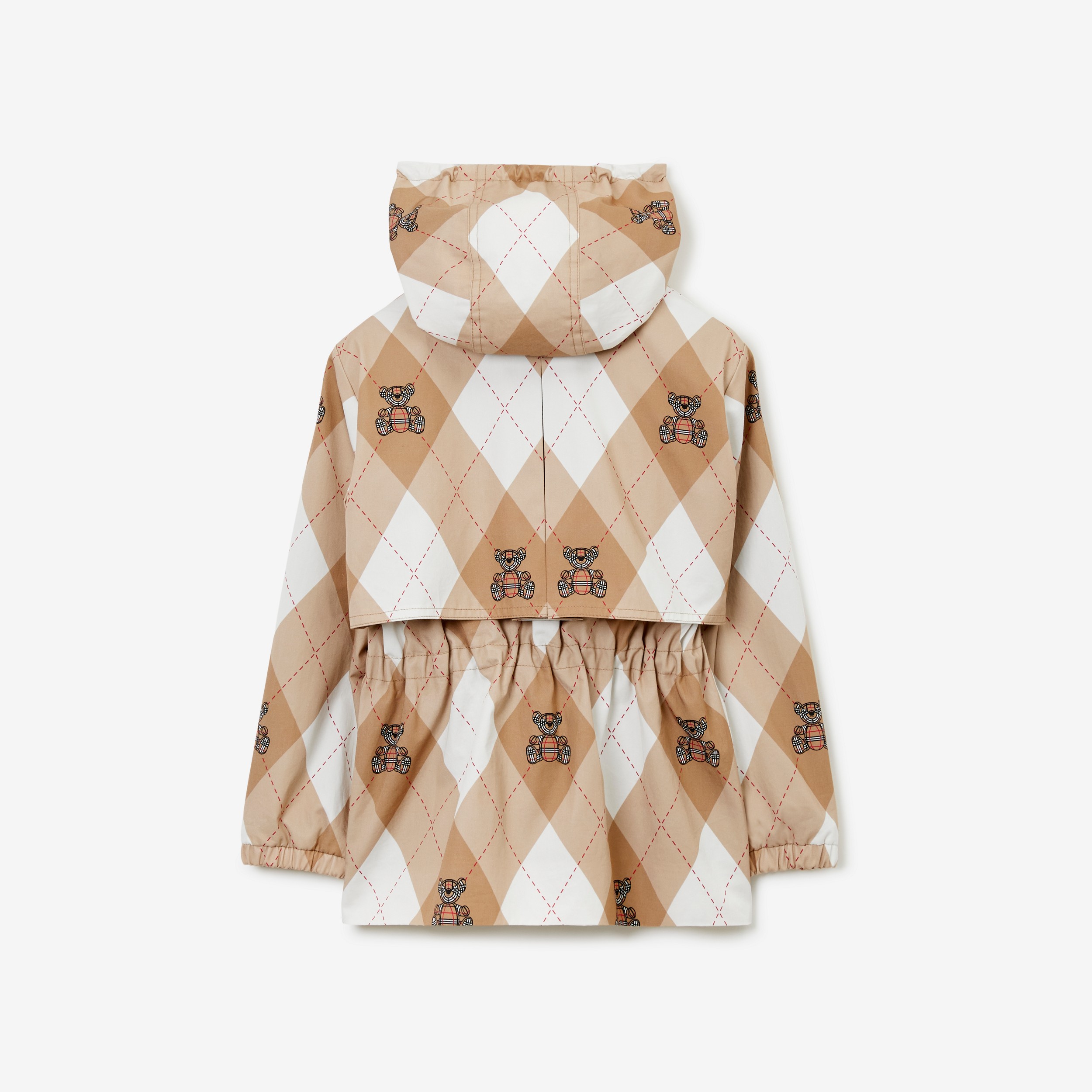 Thomas Bear Argyle Print Cotton Jacket in Soft Fawn | Burberry® Official - 2