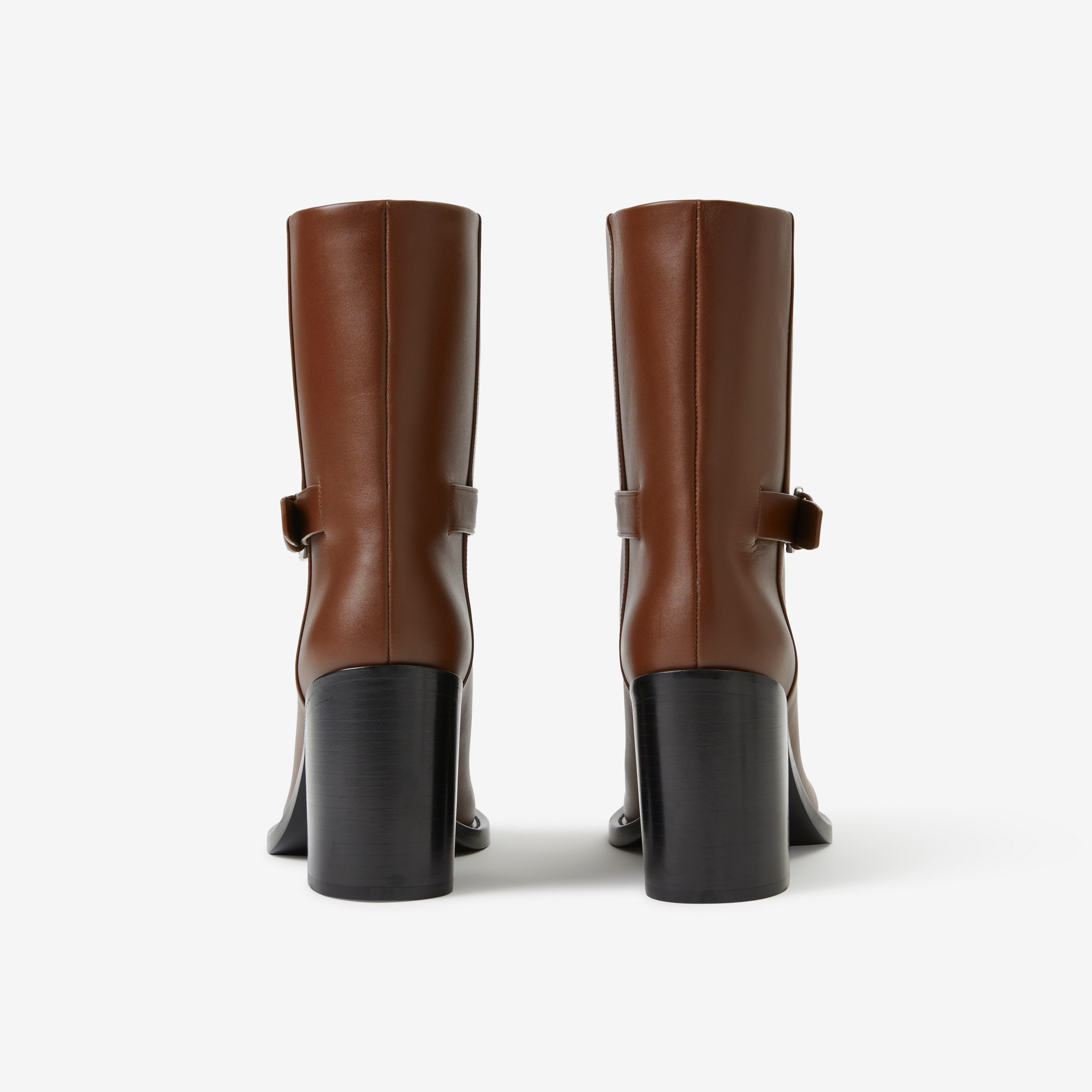 Leather Ankle Boots in Pine Cone Brown - Women | Burberry® Official - 3