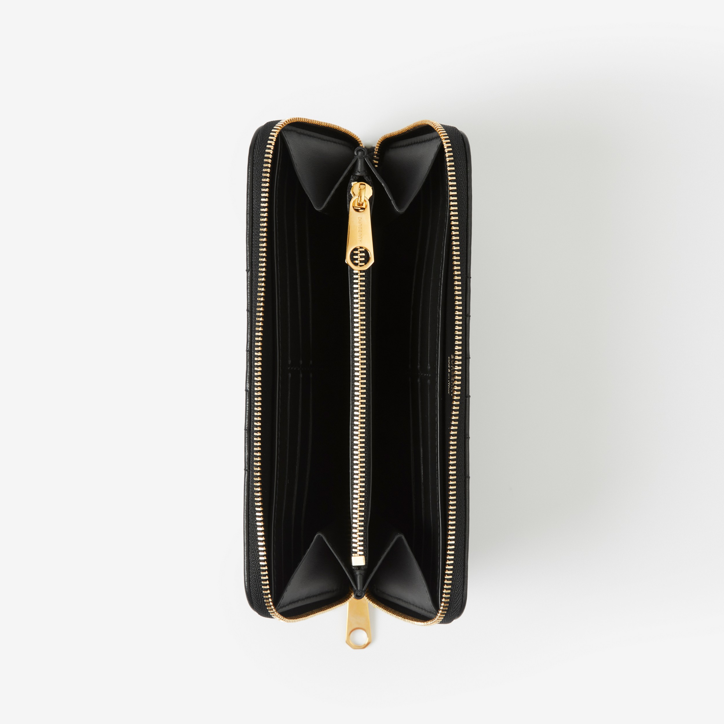 Brieftasche „Lola“ aus gestepptem Leder mit umlaufendem Reißverschluss (Schwarz/helles Goldfarben) - Damen | Burberry® - 4