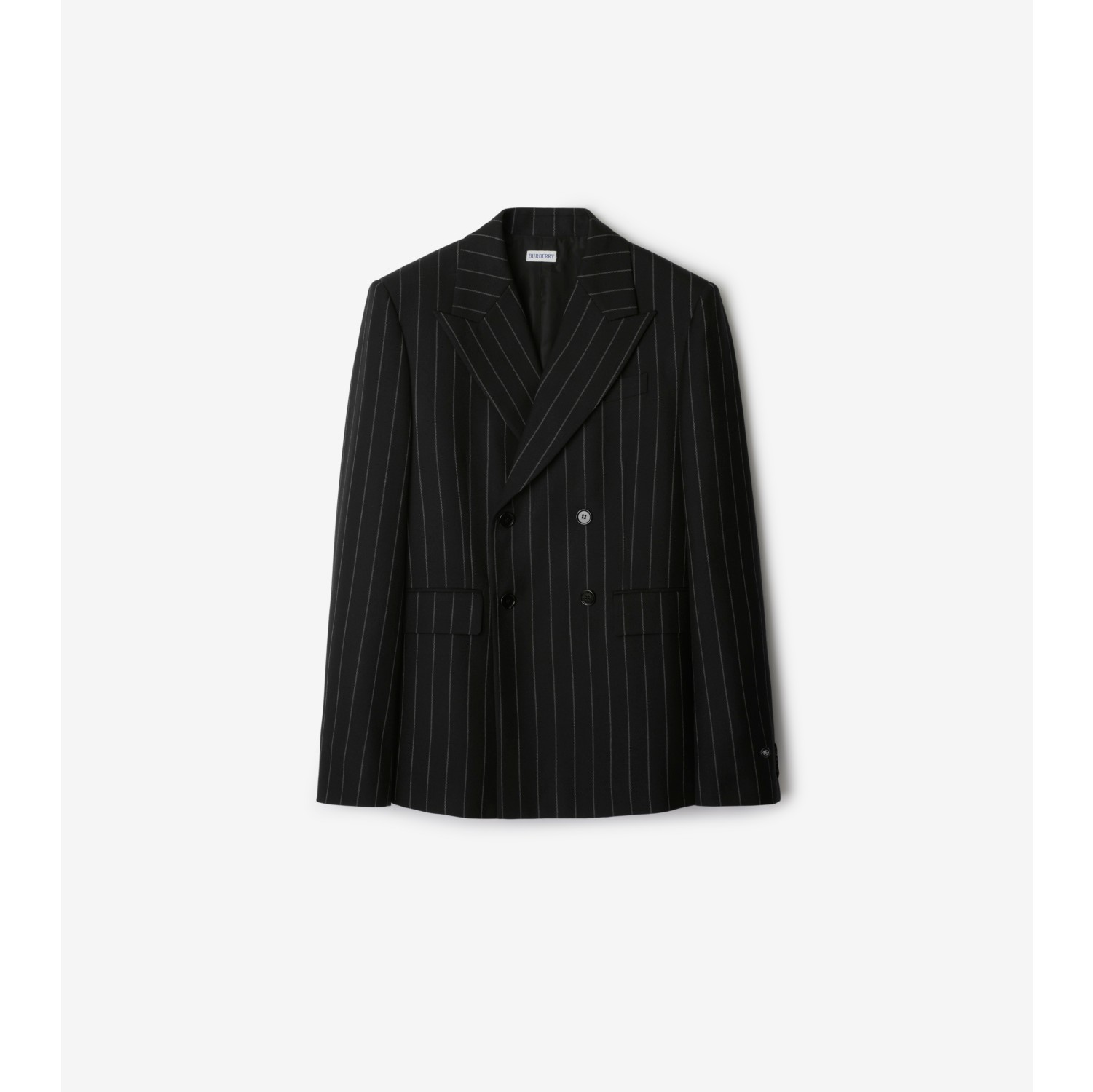 Pinstriped Wool Tailored Jacket