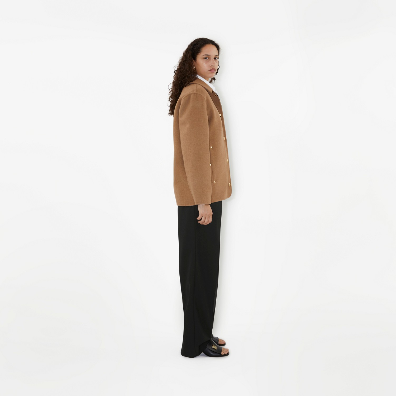 Wool Barn Jacket in Archive Beige - Women | Burberry® Official