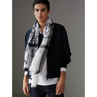 burberry color check square scarf