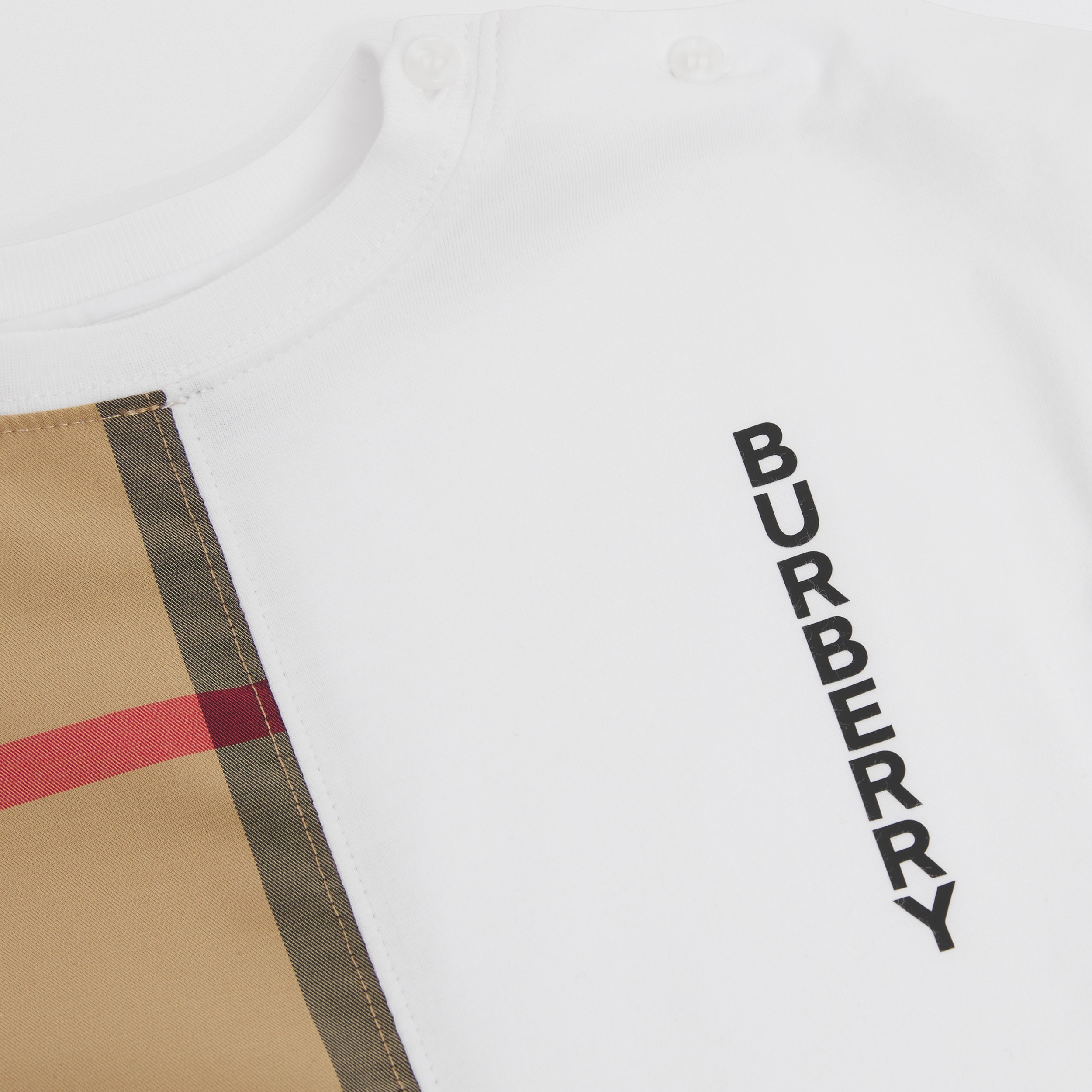 Combinaison en coton avec check (Blanc) - Enfant | Site officiel Burberry® - 2