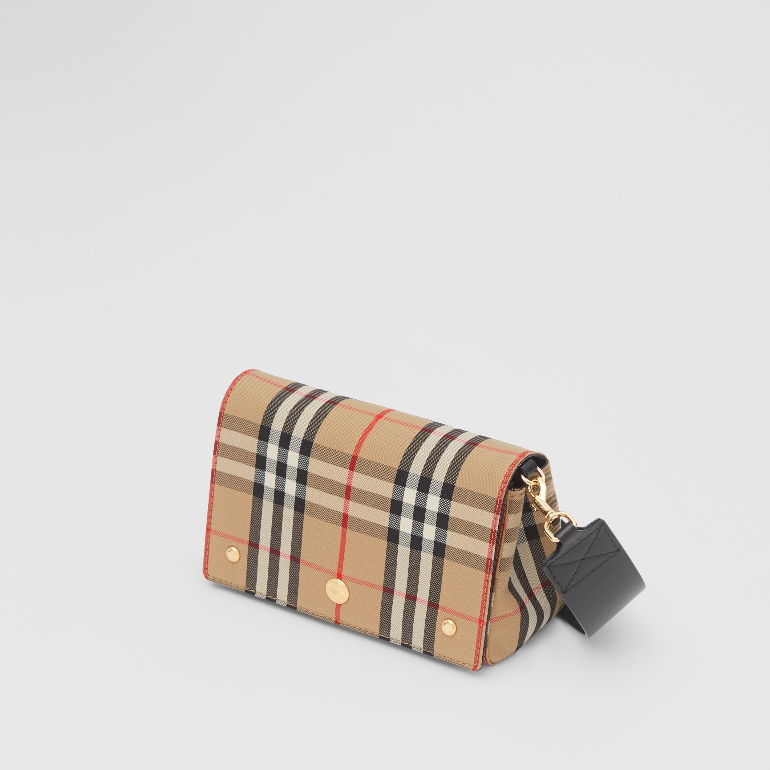 Vintage Check and Leather Small Crossbody Bag in Archive Beige/black - Women | Burberry® Official - 4