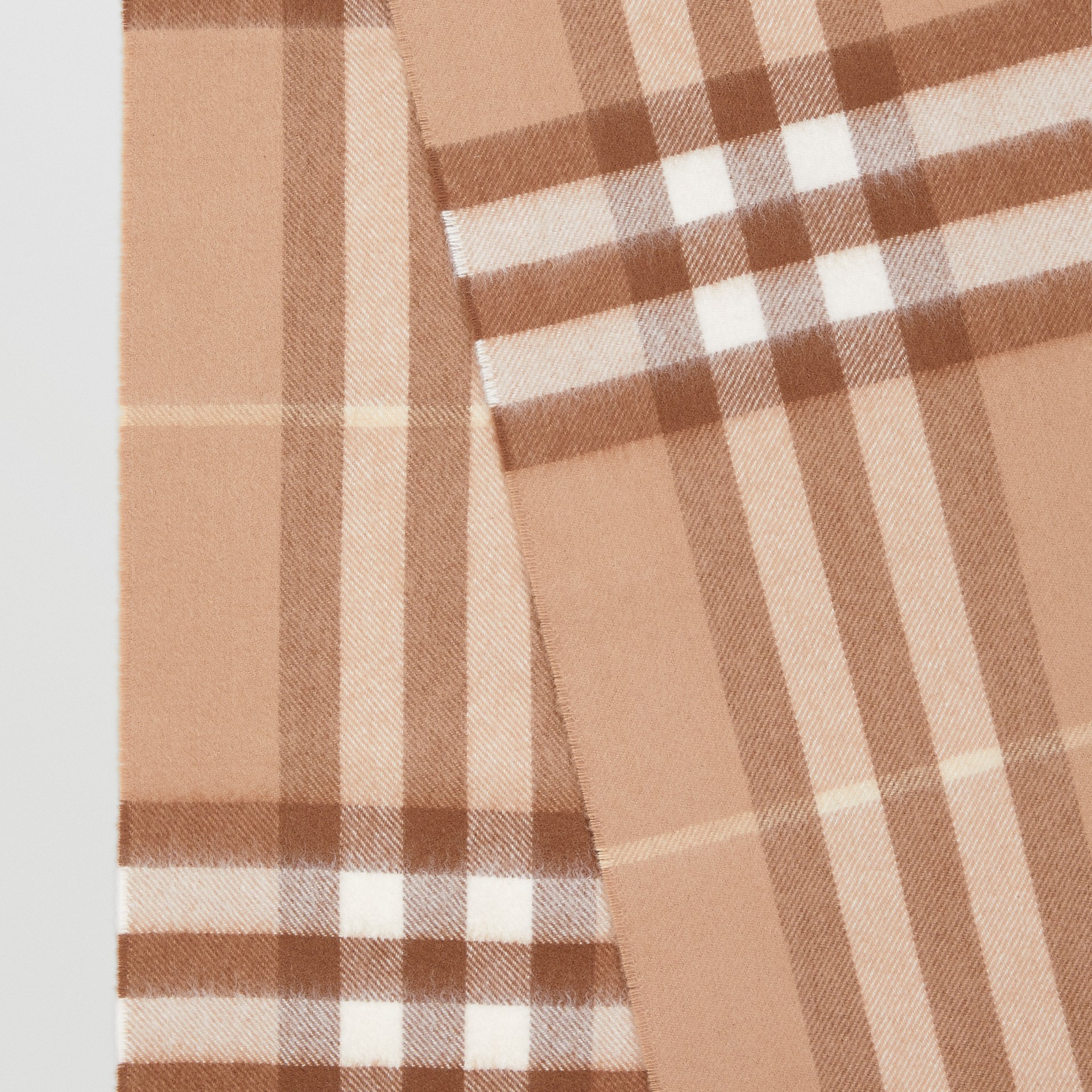The Classic Check Cashmere Scarf in Mid Camel | Burberry ...