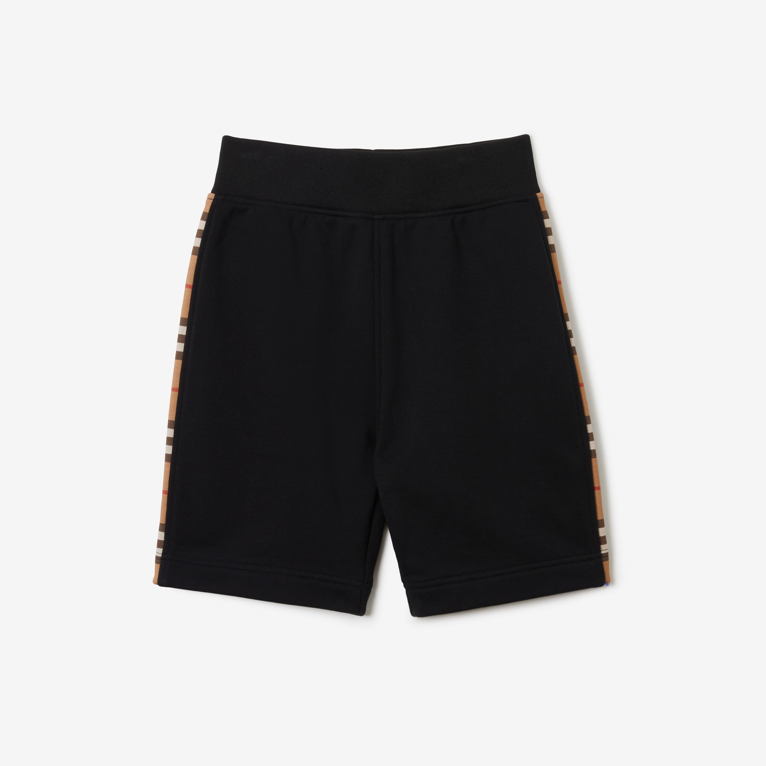 Pantalones cortos en algodón con paneles Check (Negro) | Burberry® oficial - 1